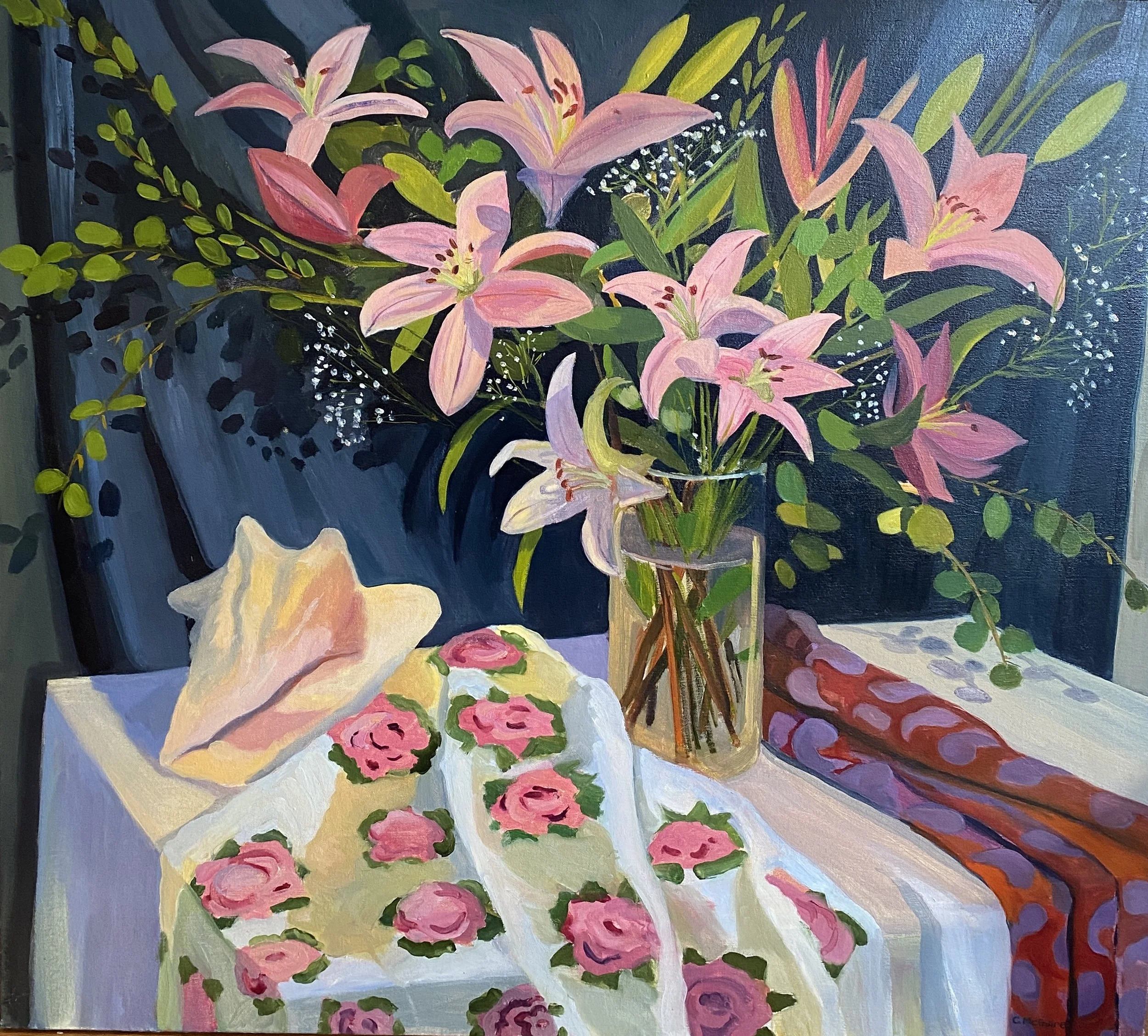 Still Life with Conch Shell, 2016, oil on canvas, 36 x 40"