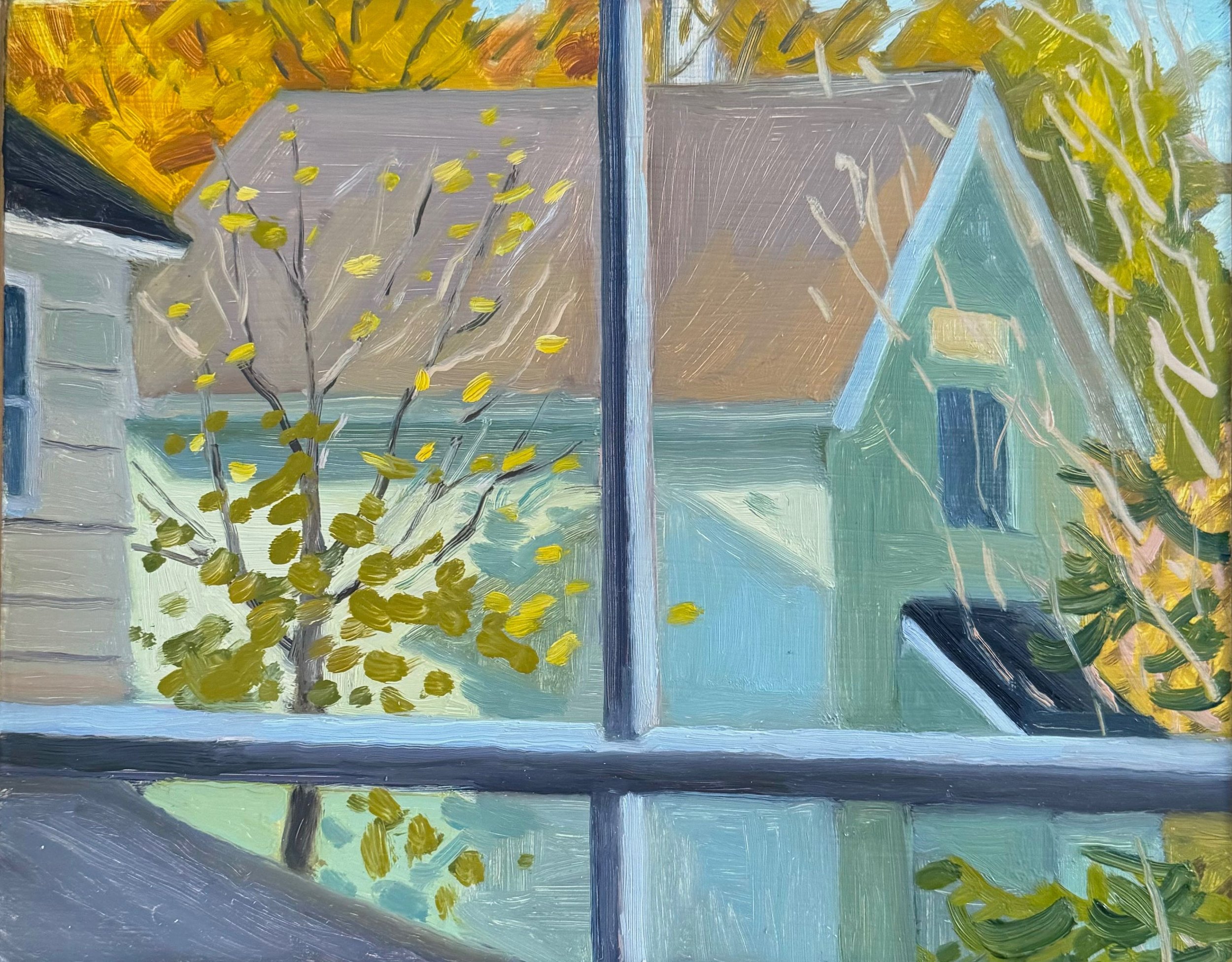 Through the Window, 2024, oil on panel, 8 x 10"