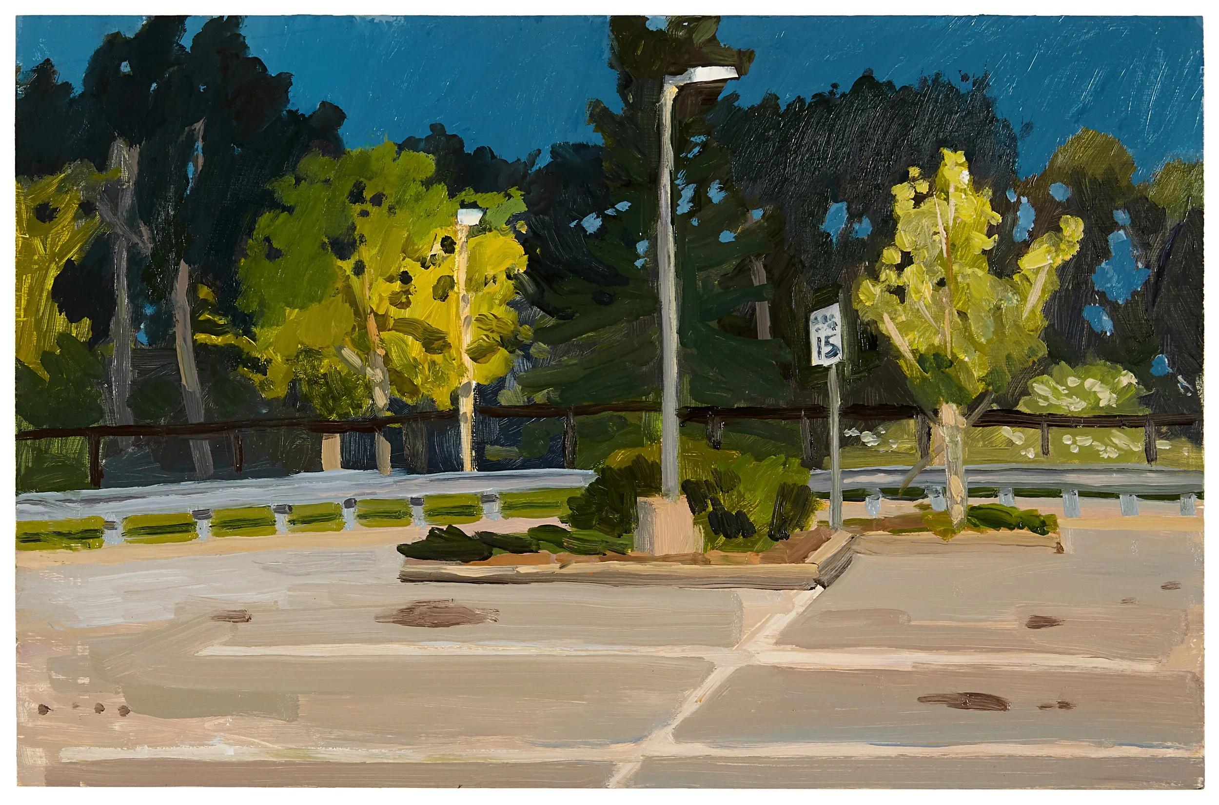 Parking Lot, 2023, oil on panel, 12 x 18"
