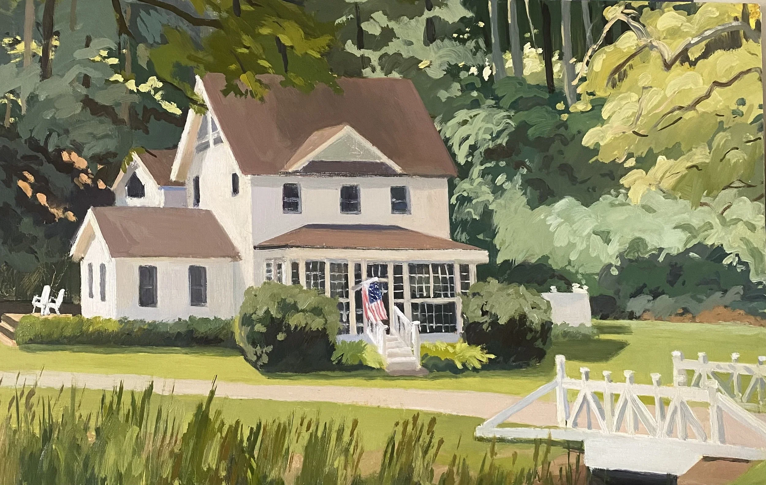 A House Portrait, 2024, oil on panel, 15 x 24"