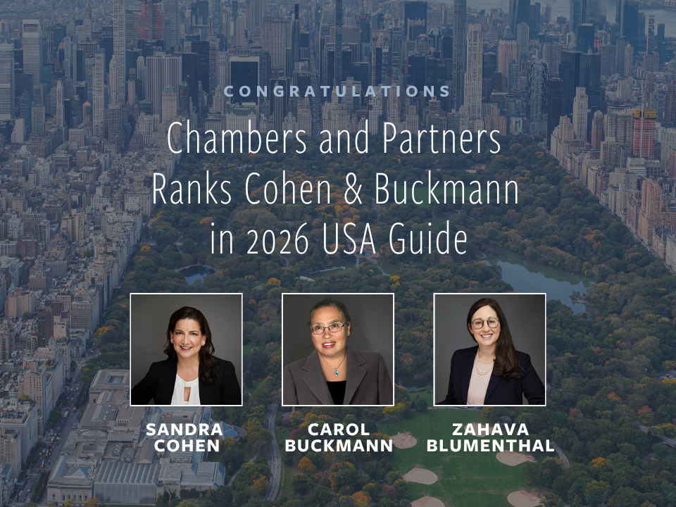 Chambers and Partners Ranks Cohen &amp; Buckmann in 2026 USA Guide