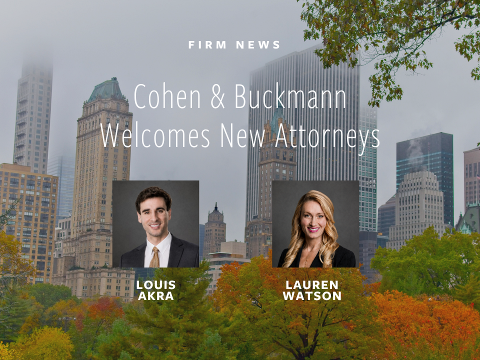 Cohen &amp; Buckmann Welcomes Louis Akra and Lauren Watson, Expanding Executive Compensation and Employee Benefits Practice