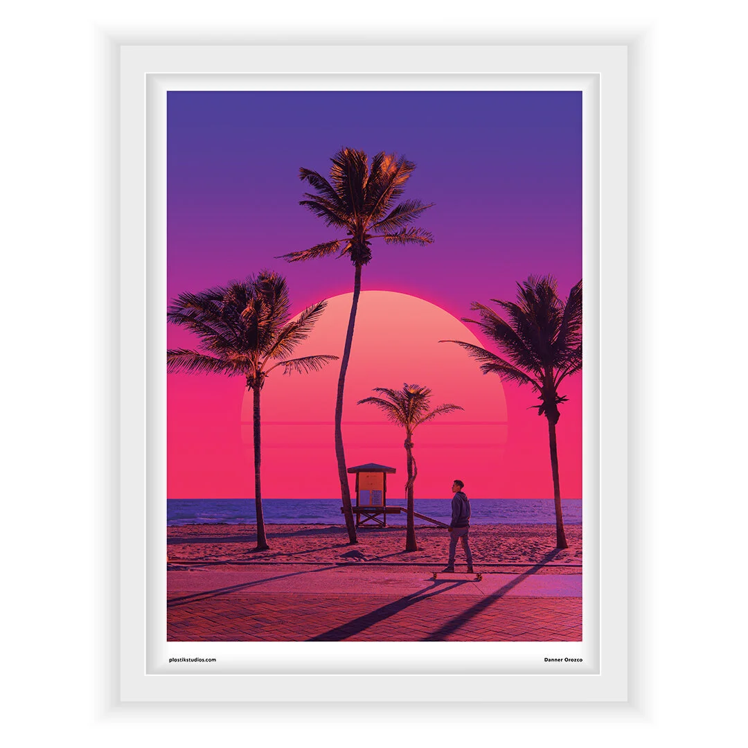 vaporwave sunset - print by danner orozco