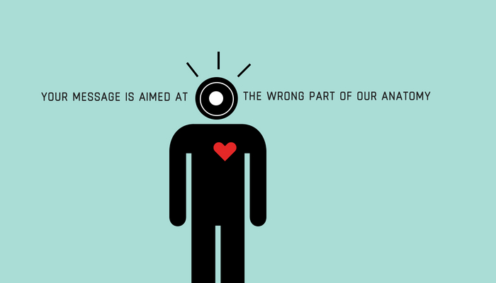 Most advertising blows because its aimed at the wrong part of our anatomy.