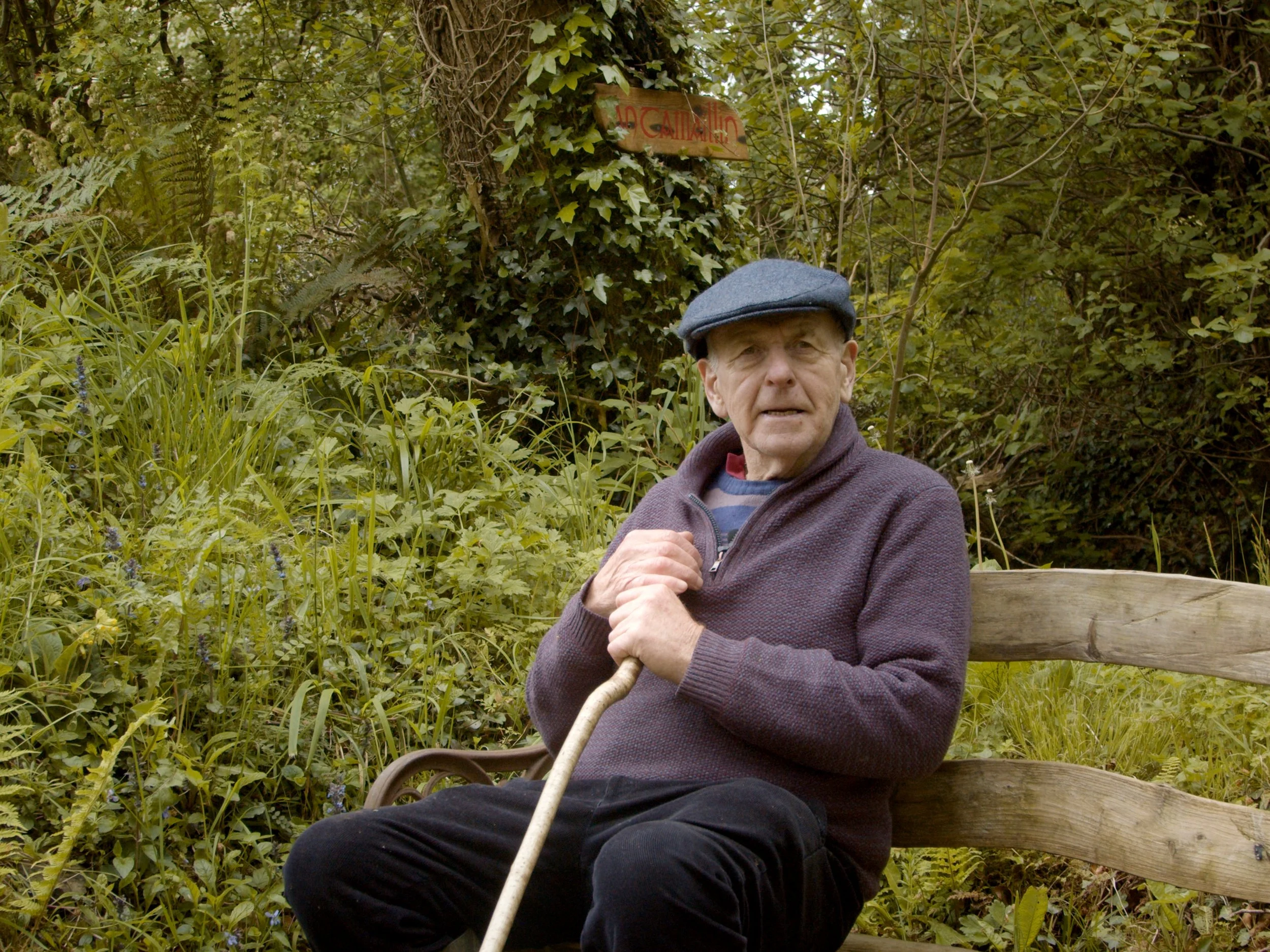 A man sitting on a bench