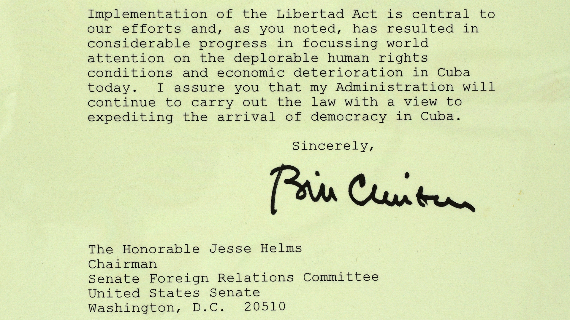 The Helms-Burton Act, 1996