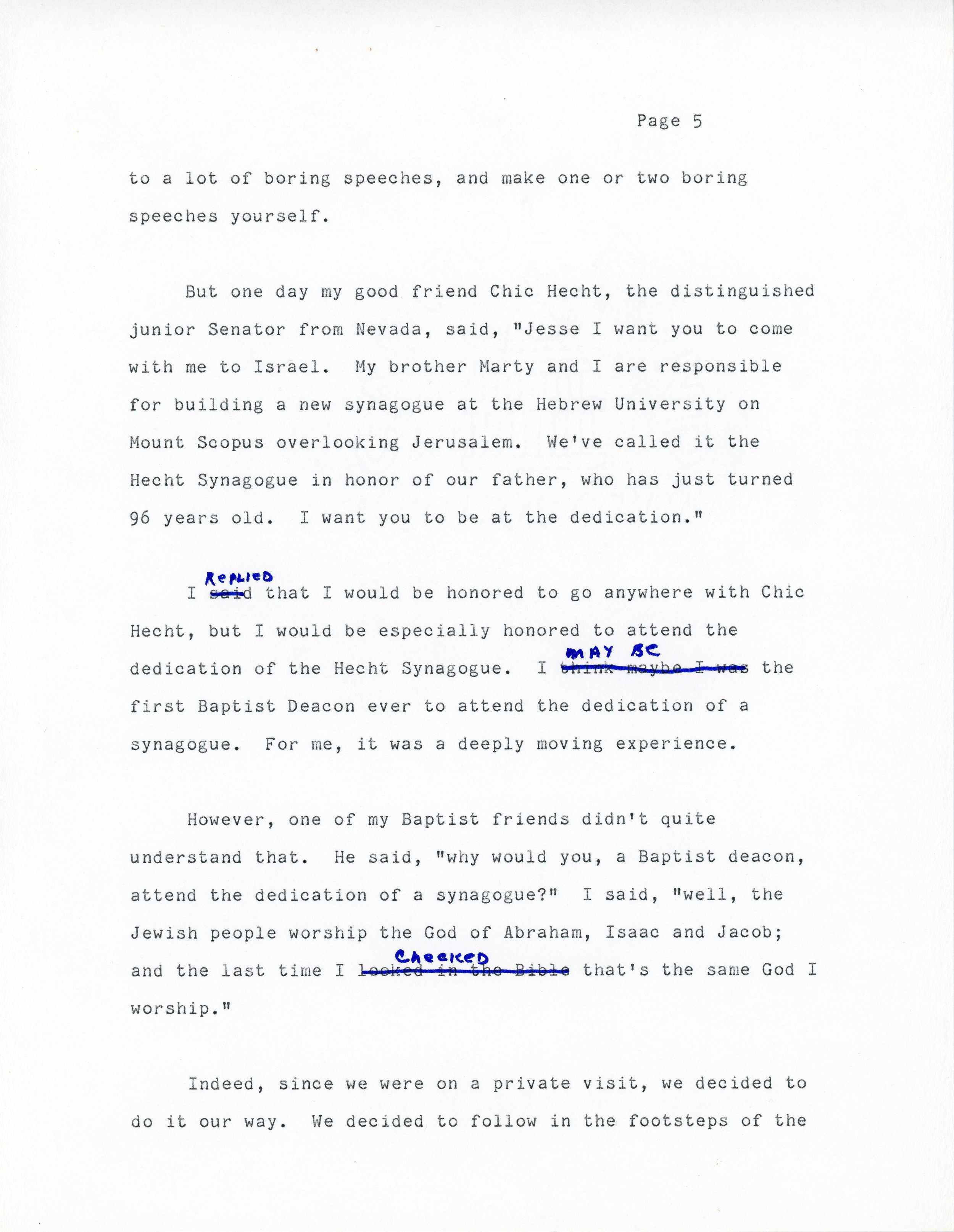 Jesse Helms, "Israel - The Shape of Peace"