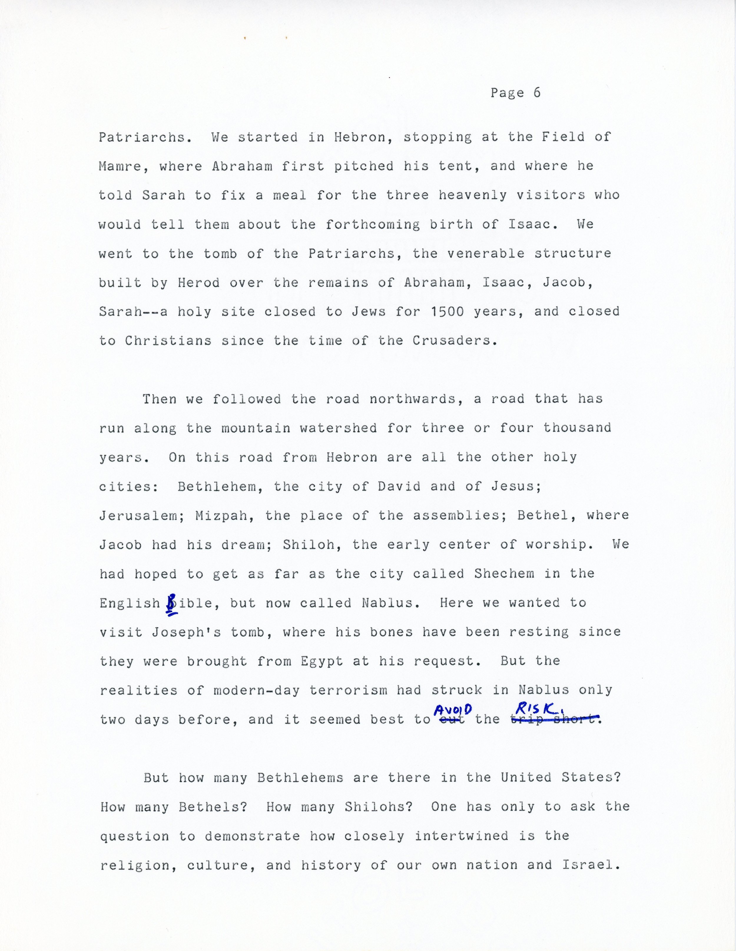 Jesse Helms, "Israel - The Shape of Peace"
