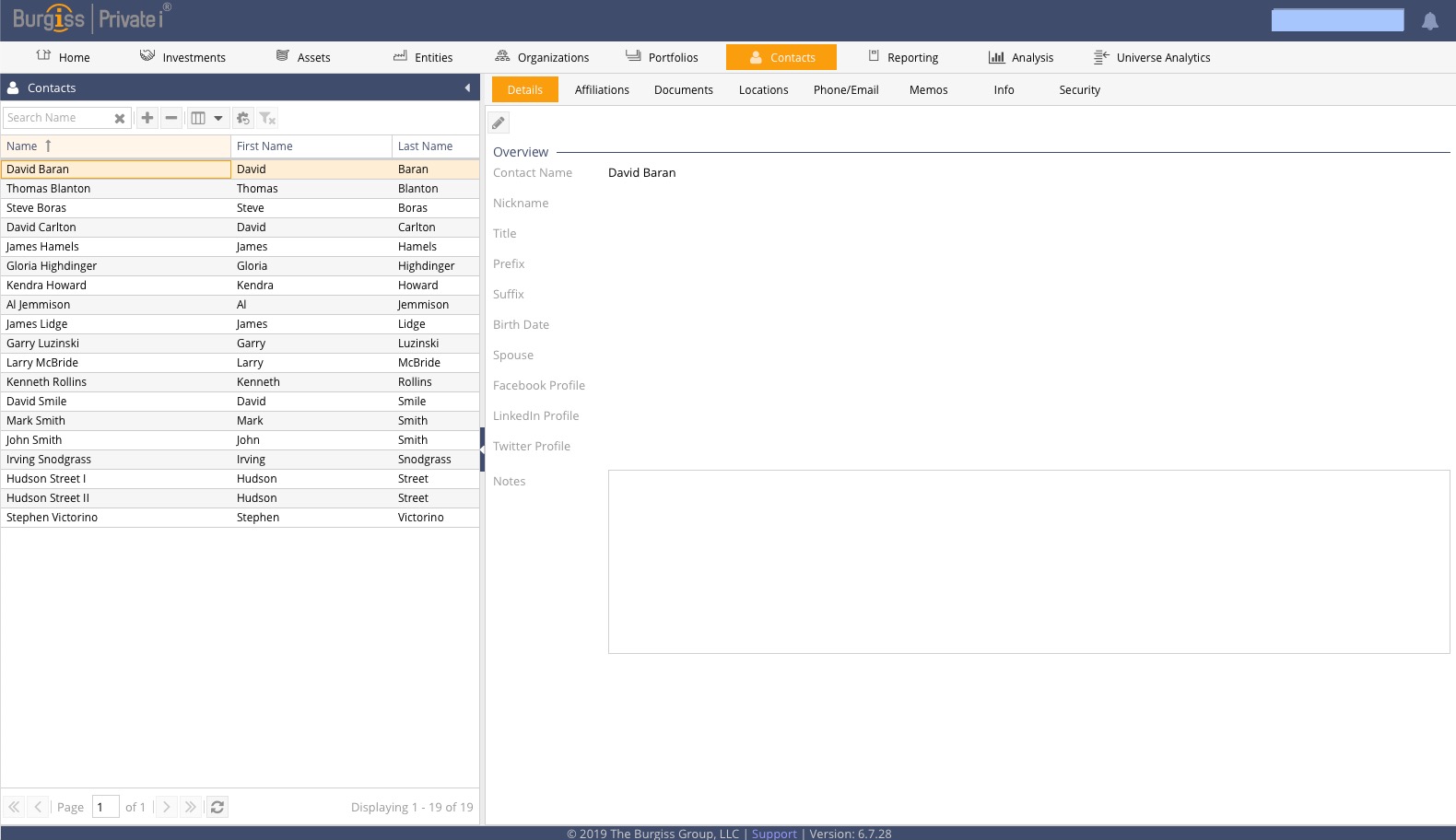 Contacts Module