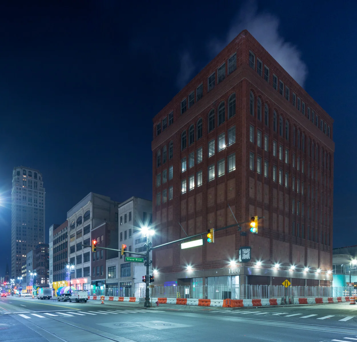 The Shinola Hotel project in downtown Detroit, Michigan takes shape as site work begins across four historic buildings that will one day encompass the hotel.