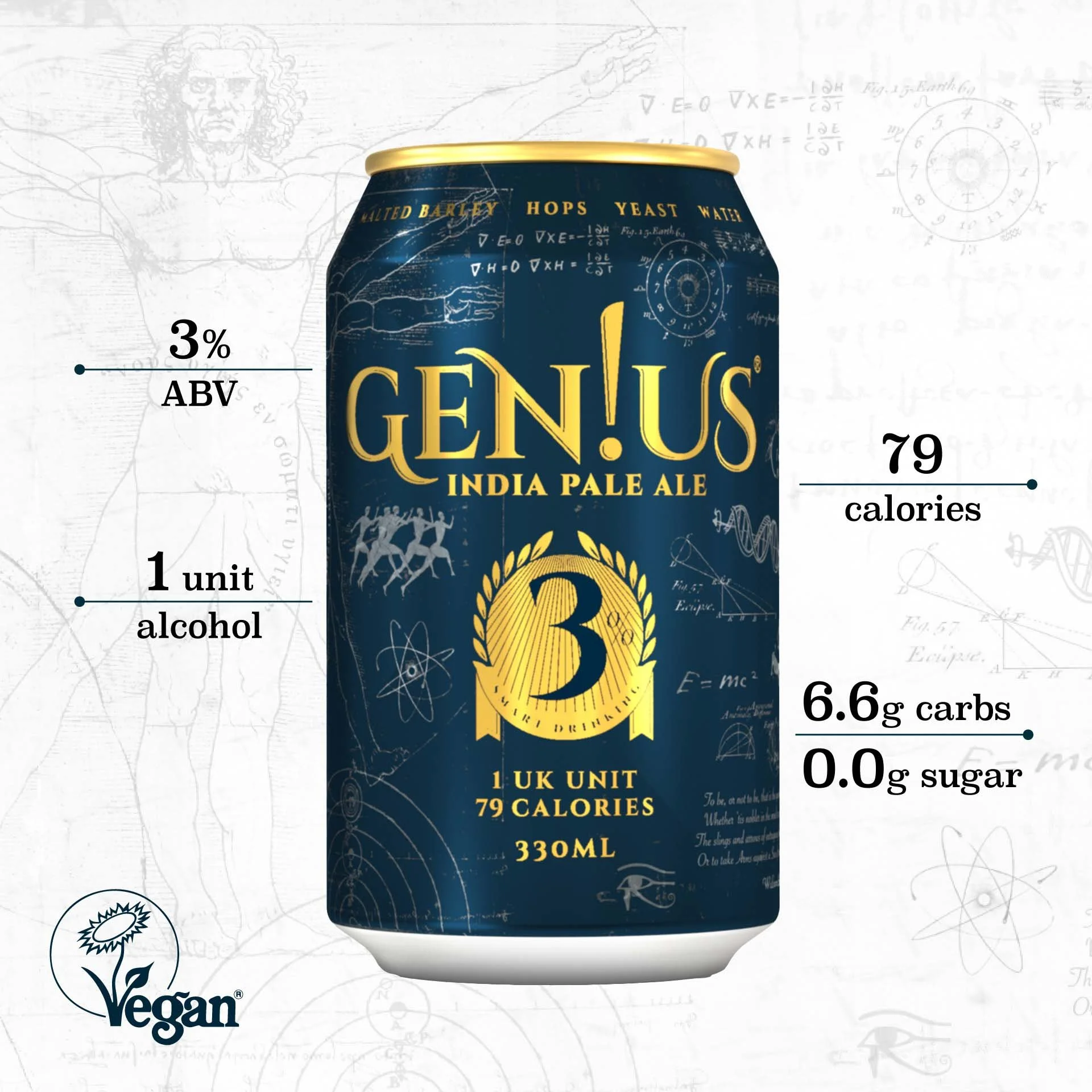 Buy Genius Brewing light IPA 12 pack Low calorie session IPA Gen!us