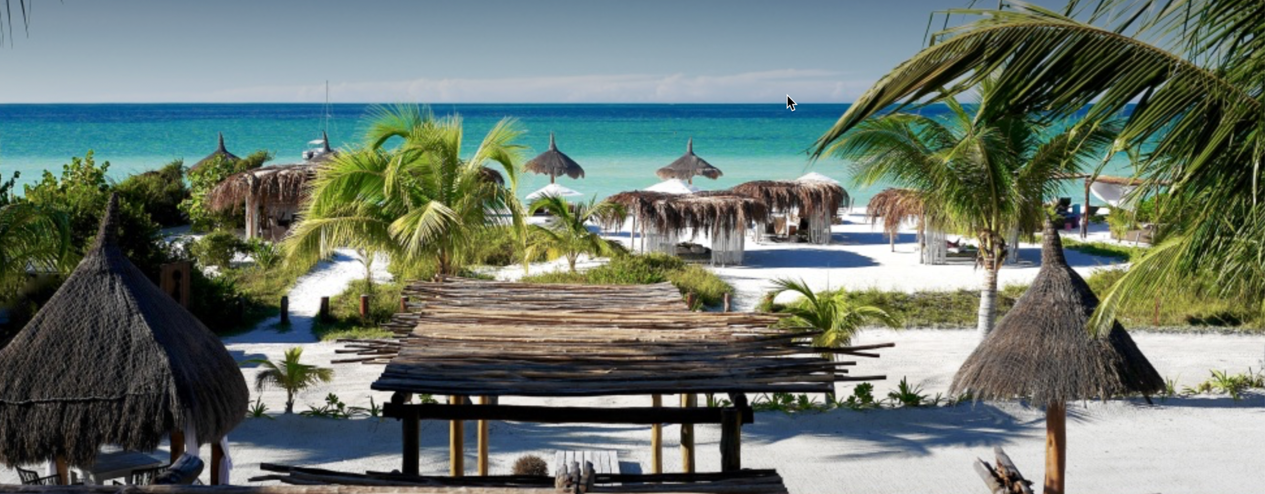 View of the beach from Ser Casasandra Hotel, Isla Holbox, Mexico