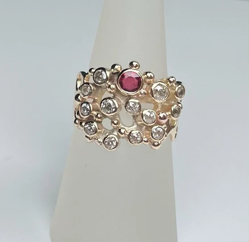 Ruby and Multiple Diamond ring.