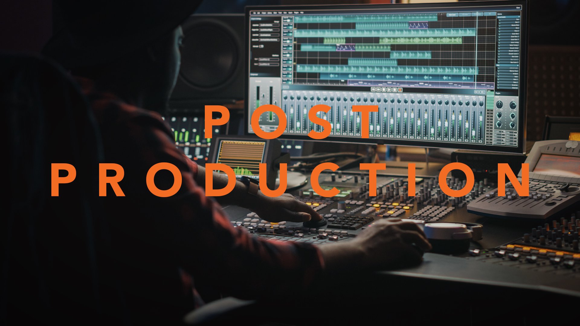 Post Production <p>Ein akribischer Schnitt,  individuelles Mastering, sowie Dolby-Atmos-Mischungen zum Sicherstellen des optimalen Klangs sind für uns selbstverständlich.</p>