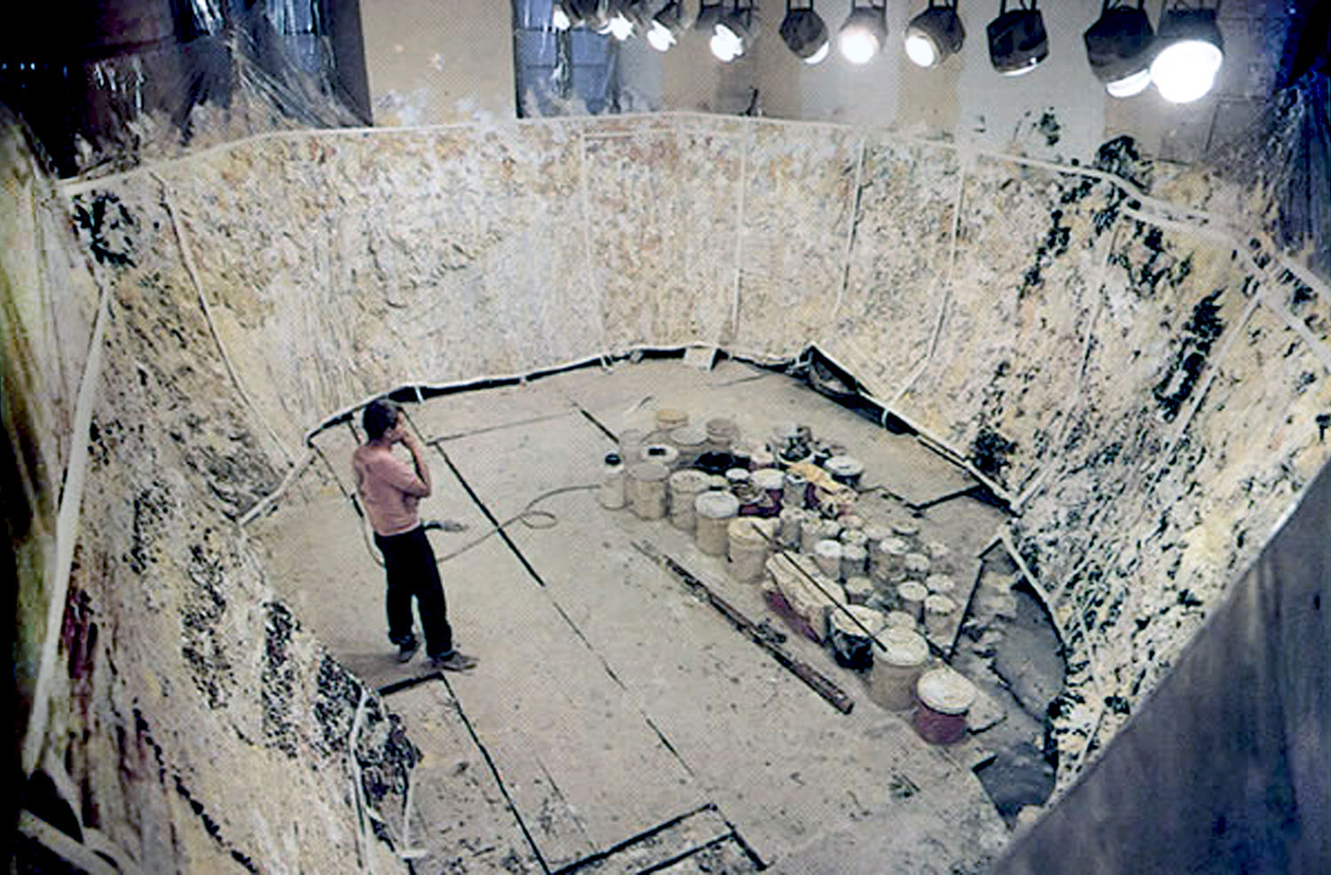 Larry Poons in his studio