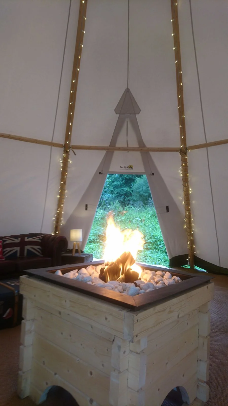 Rustic Wooden Fire Pit
