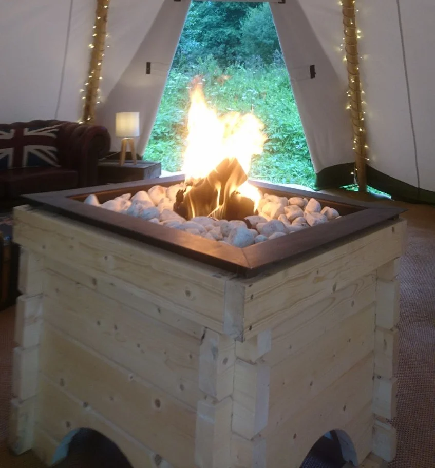 WOODEN FIRE PIT Nordic solid wooden indoor fire pit $400