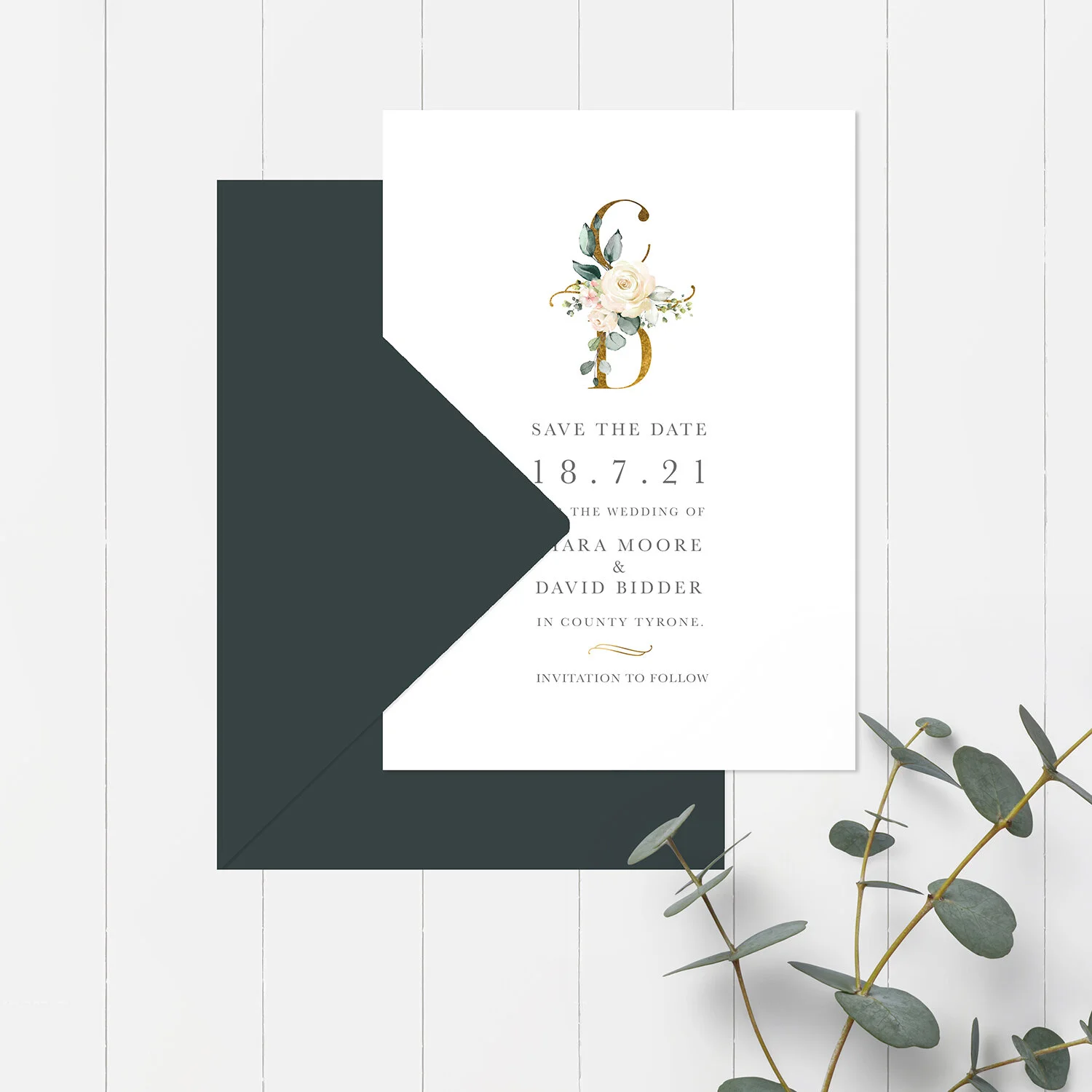 Ciara - Save The Date Card &amp; Envelope