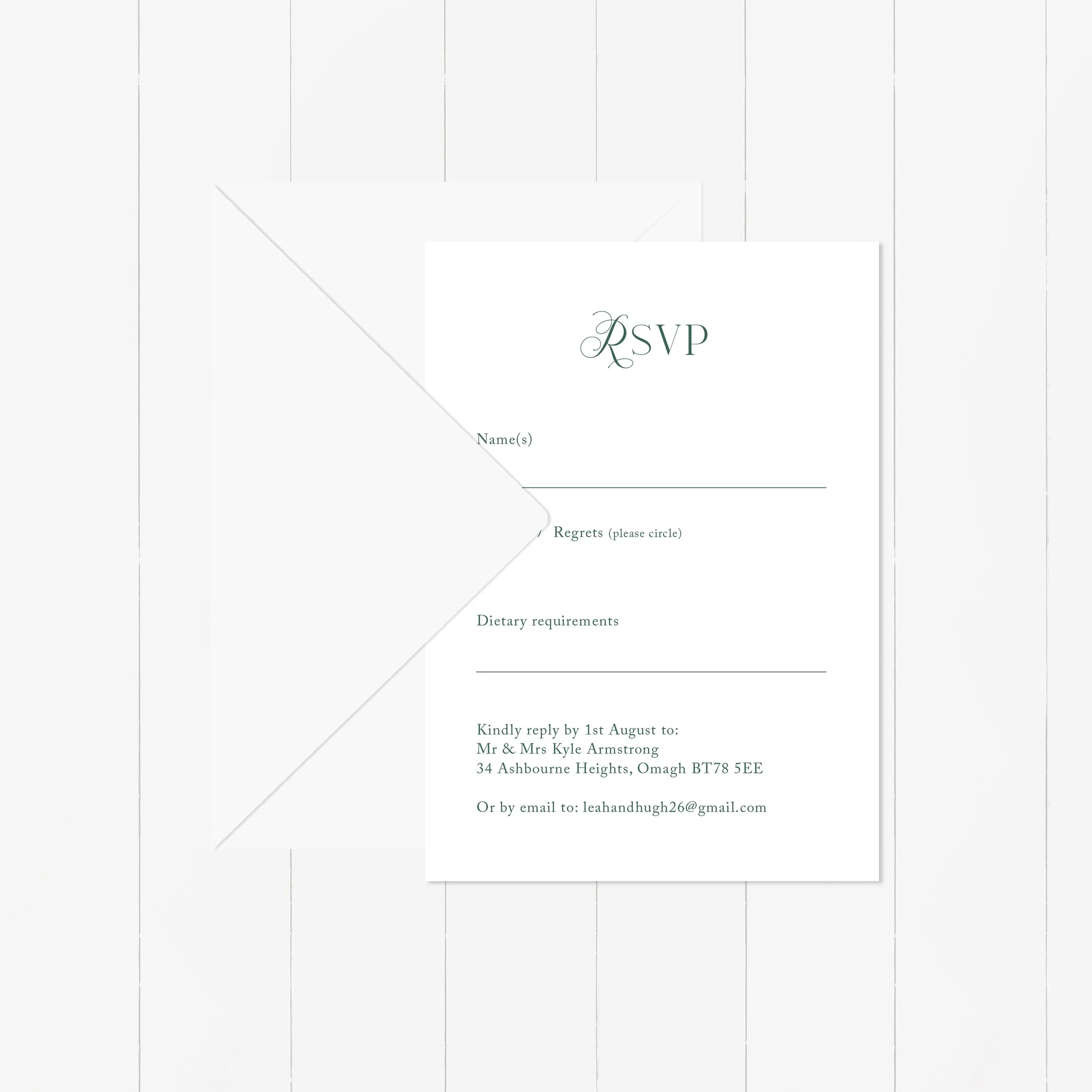 Leah - A6 - RSVP Card & Envelope