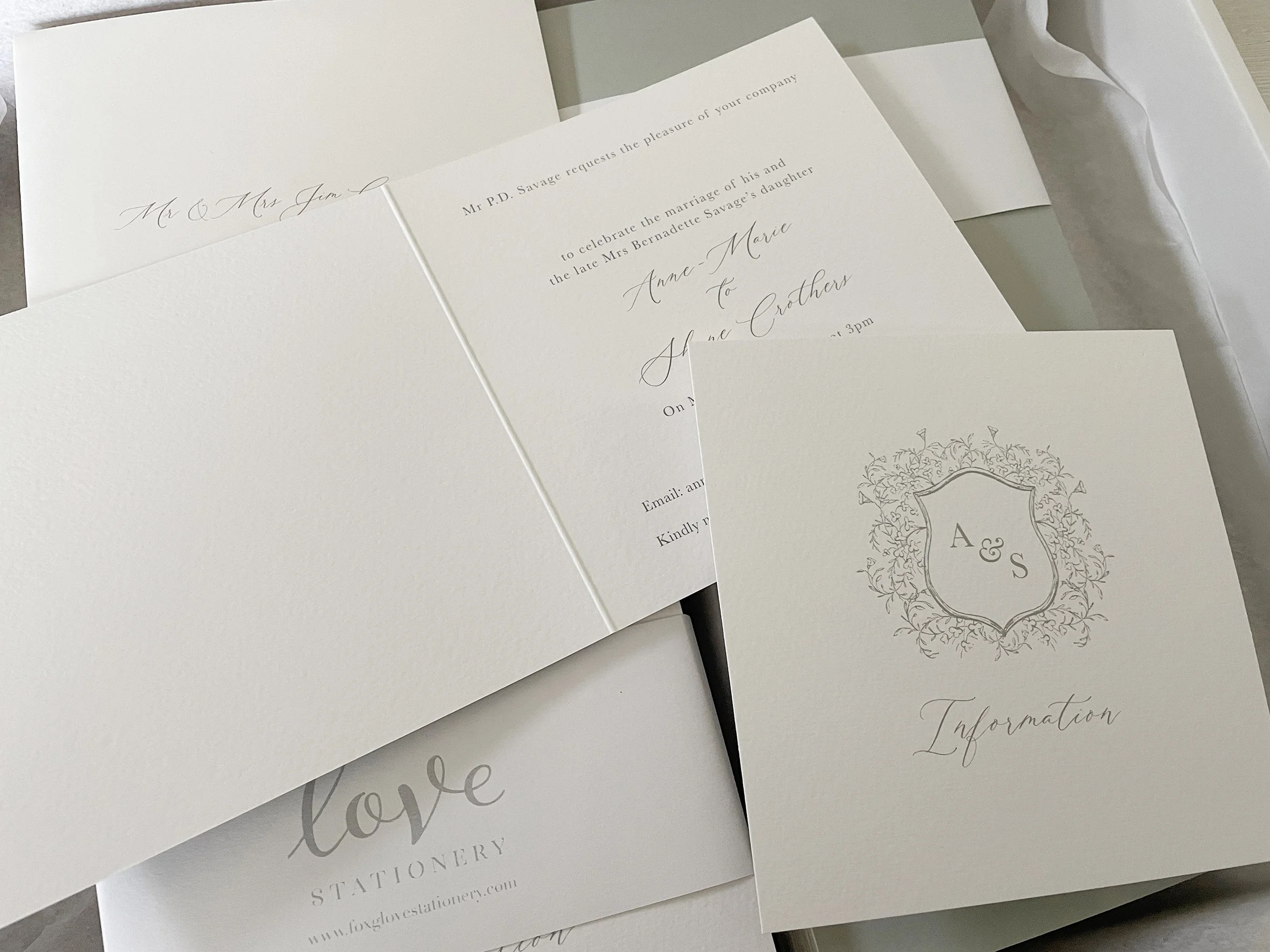 Julia Square Folding Invitation &amp; Envelope