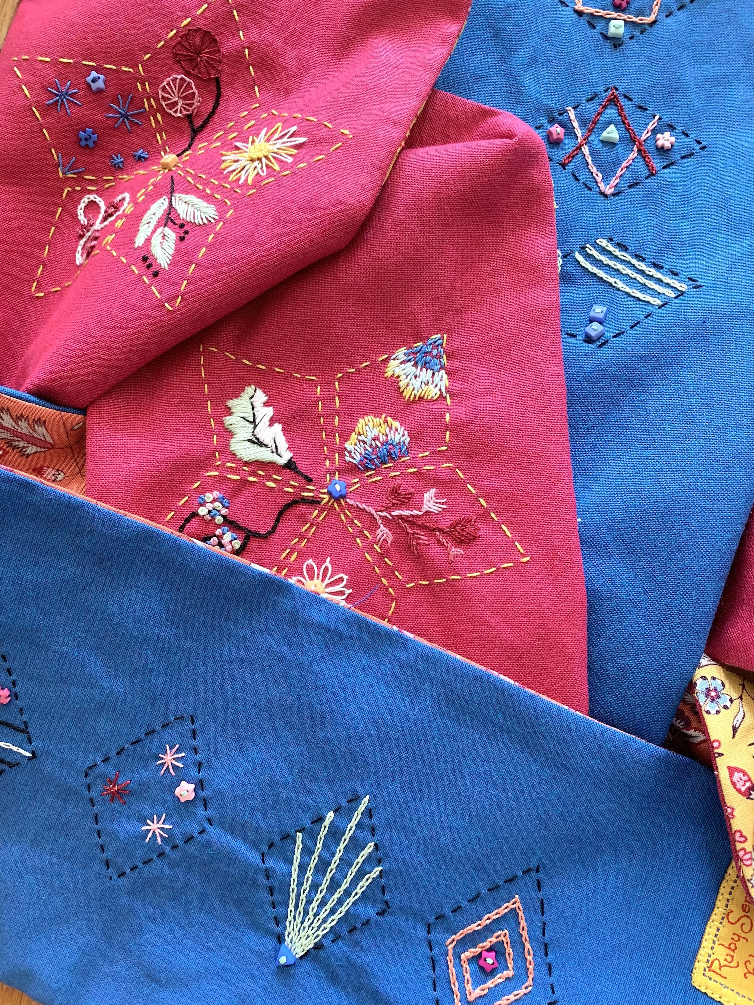 NEW PATTERN &amp; KIT : An Embroidered Diamonds Scarf