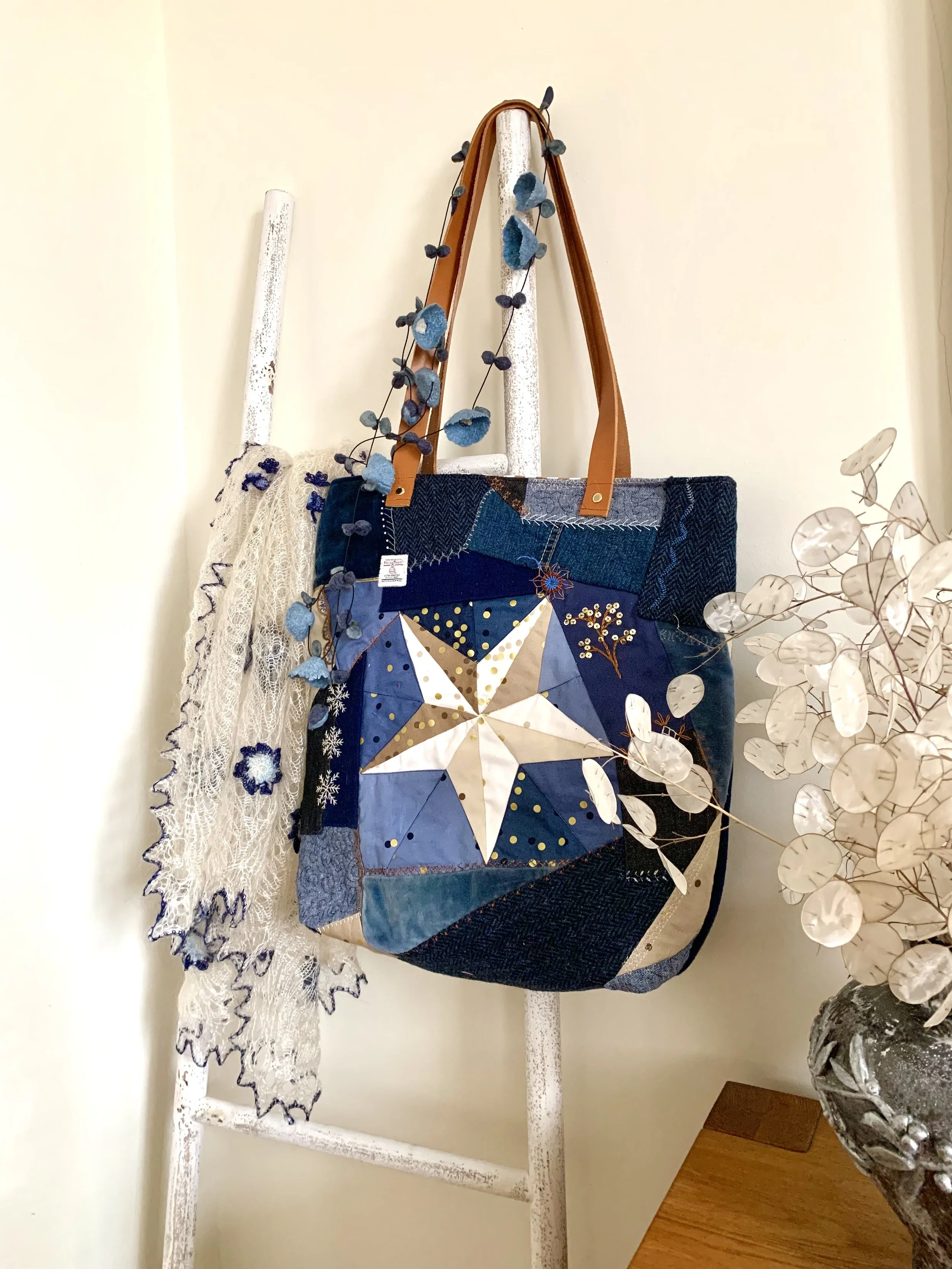 Making a patchwork Jeans tote bag