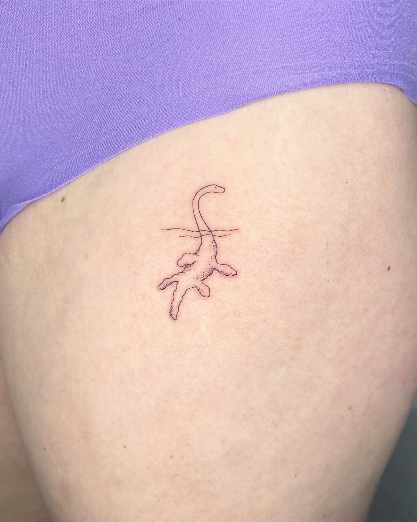 Mini Plesio 🥰 
Thanks for choosing this one!

#plesiosaur #frauinesdinos 

⫸ 
Booking info: If you want to get inked, please stay patient for custom ideas. My books are closed till June 2024. New dates will be  announced soon 🫶🏻 #nodms