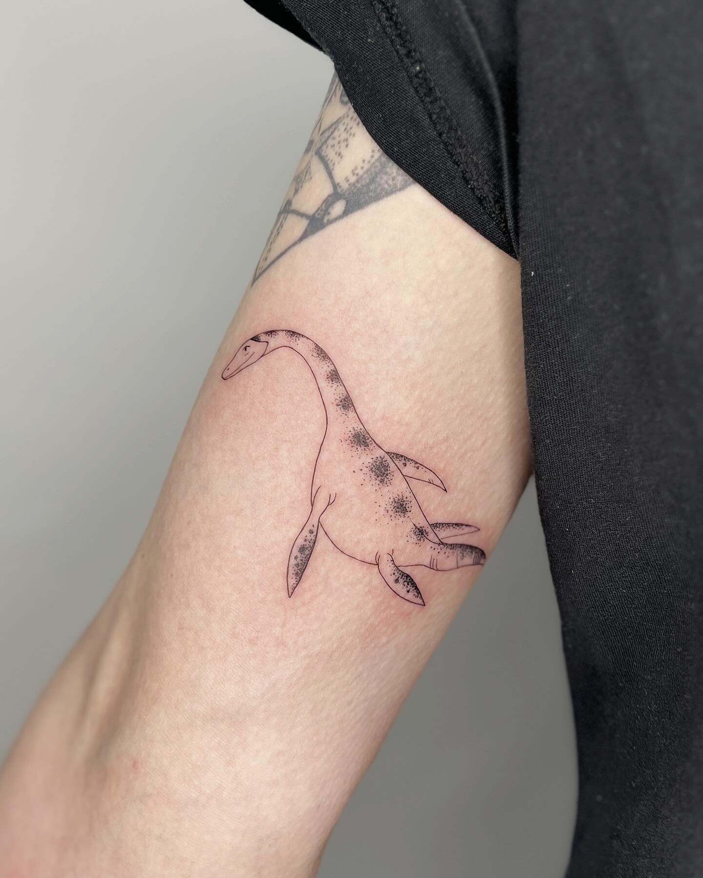 Big Plesio 💞
Thank you Birk! 🦕🐍
#plesiosaur 

⫸ 
Booking info: If you want to get inked, please stay patient for custom ideas. My books are closed till June 2024. New dates will be  announced soon 🫶🏻 #nodms