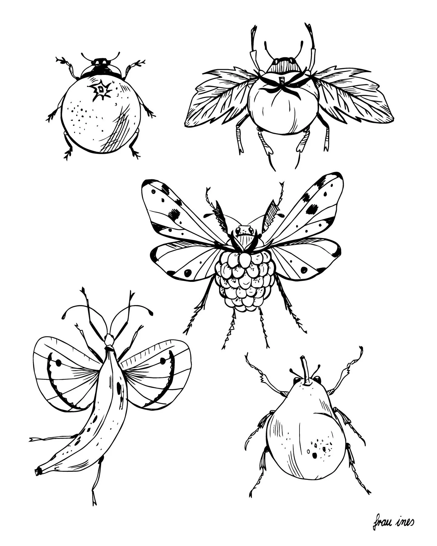 NEW FLASH 🚨
After the vegetable beetles in the fall, the fruit beetles were just the next logical step 🍐🍊🍌 It&rsquo;s so much fun to create these cute little insects&hellip; I&rsquo;d love to find a forever home for them on your skin!

⫸ 
Books a