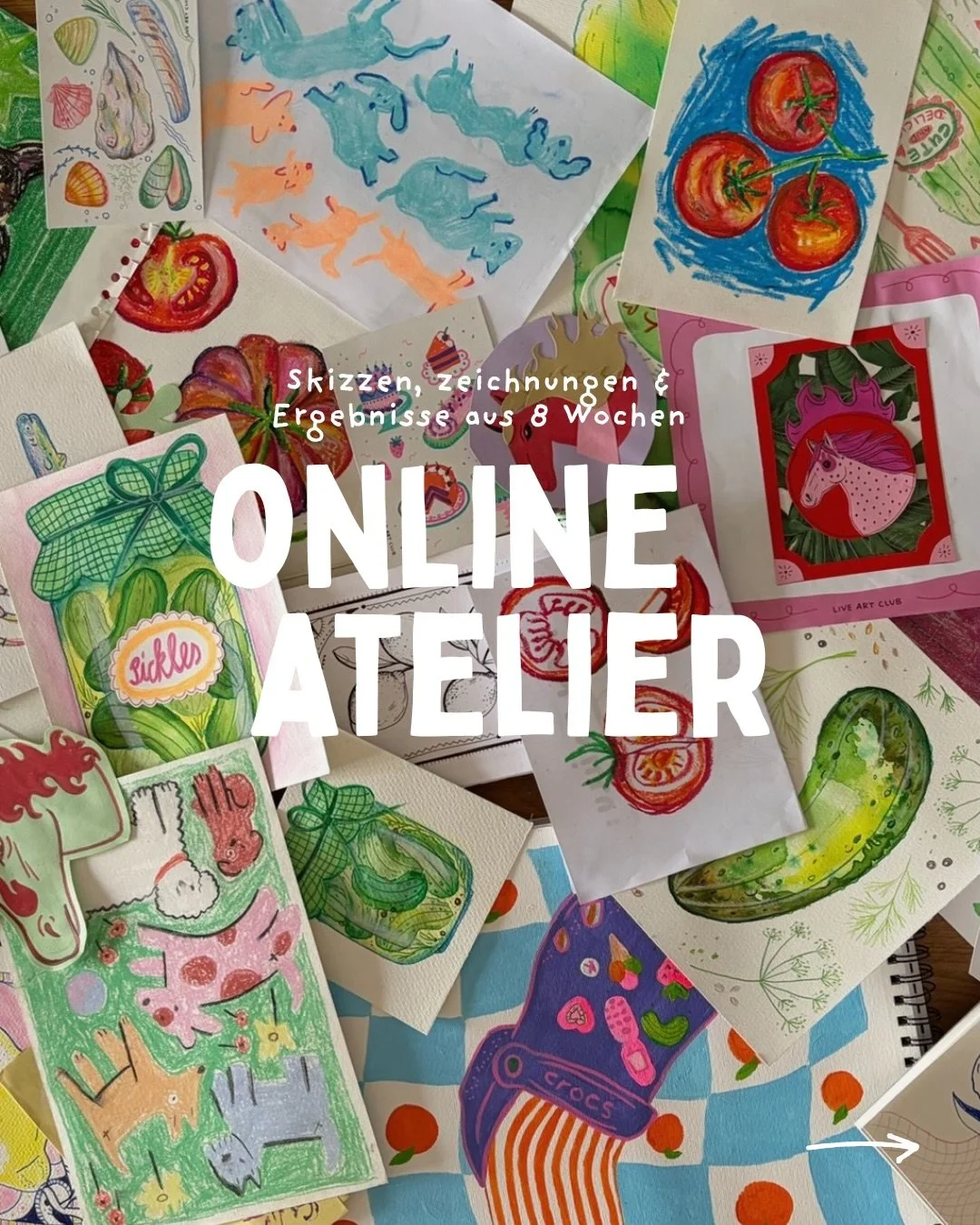 Was nach 8 Wochen Online-Atelier entstehen kann? Eine riesengro&szlig;e Menge an Zeichnungen, Skizzen, fertigen Gem&auml;lden und Illustrationen! 🎨✨

Wir sind begeistert von der Vielfalt, Kreativit&auml;t und den beeindruckenden Werken, die in diese