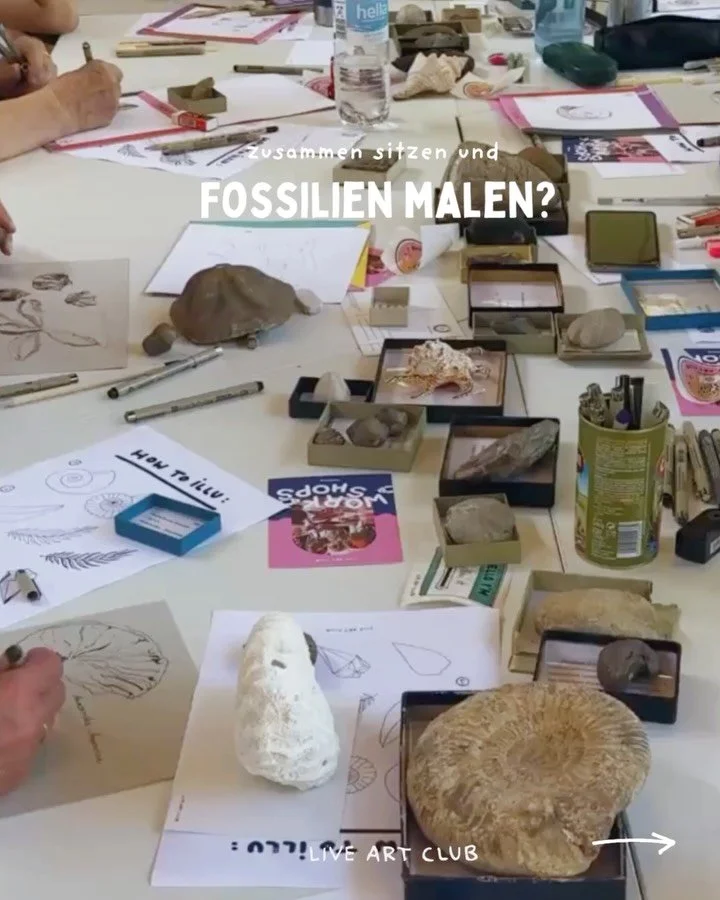 So Leute, jetzt muss dieser #throwback Beitrag nur noch an Menschen ausgespielt werden, die Fossilien, Zeichnen &amp; Workshops m&ouml;gen 🐚🌊✏️ sollte doch eig kein Problem sein, oder? 

Was sagt ihr sind Fossilien und Fineliner im Museum ein guter