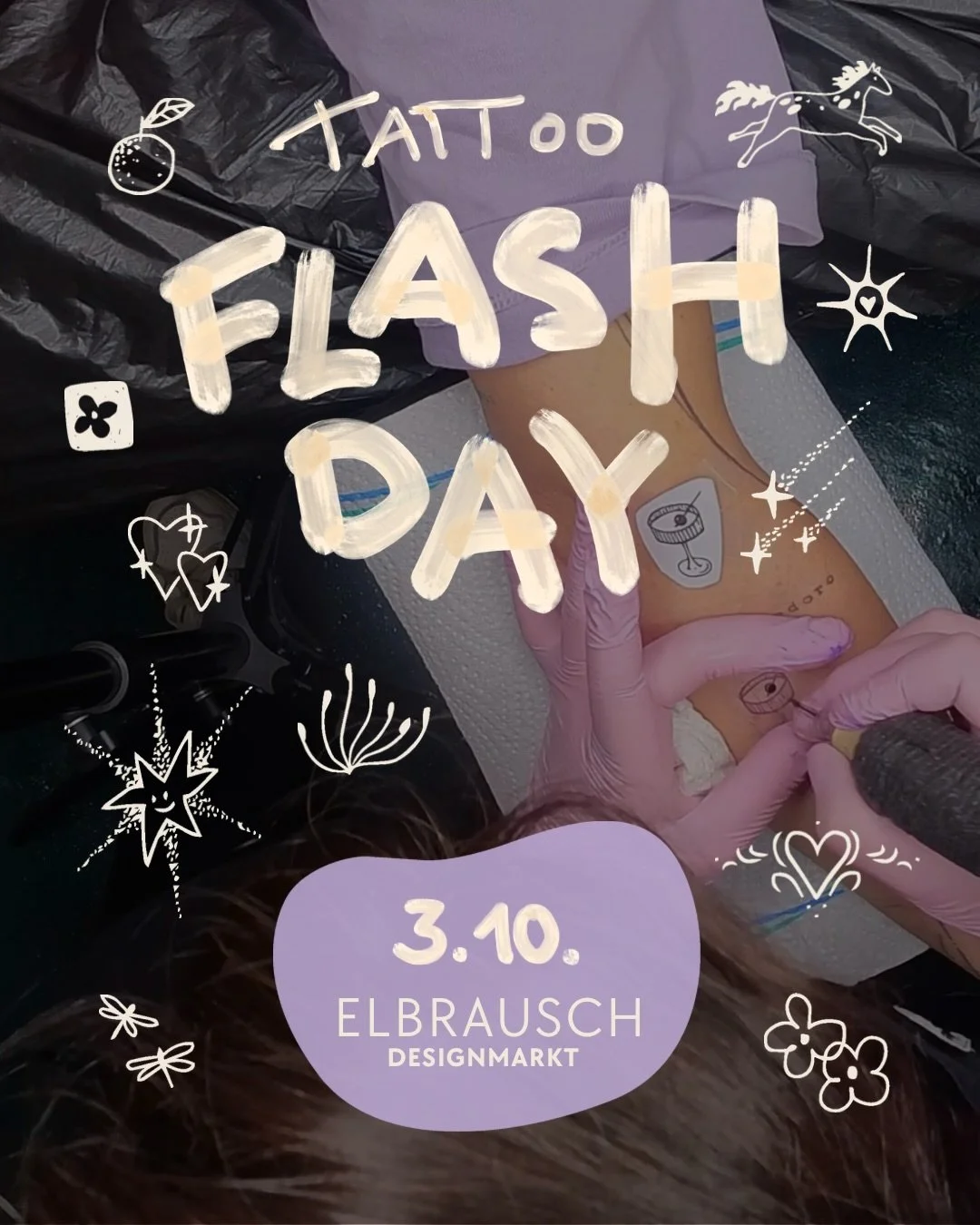 🔥Goooood News🔥
DIESEN SAMSTAG findet ein weiterer FLASH WALK-IN statt!💞
Auf dem Designmarkt vom @elbrausch_designmarkt gibt es neben uniquen Designst&uuml;cken und coolen Workshops vom @live.artclub &ndash; auch feine Tattoos von mir 😮&zwj;💨

Fl
