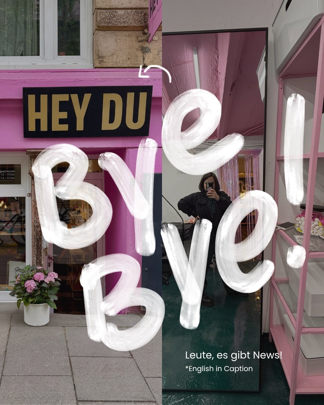 Peeps, I&rsquo;ve got some news 🚨
After 7 years of @heydu.store and 13 years with my studio in St. Pauli, it&rsquo;s finally time for something new 🙈

At the end of the year, I&rsquo;ll be saying goodbye to HEY DU.
It was great to have a place that