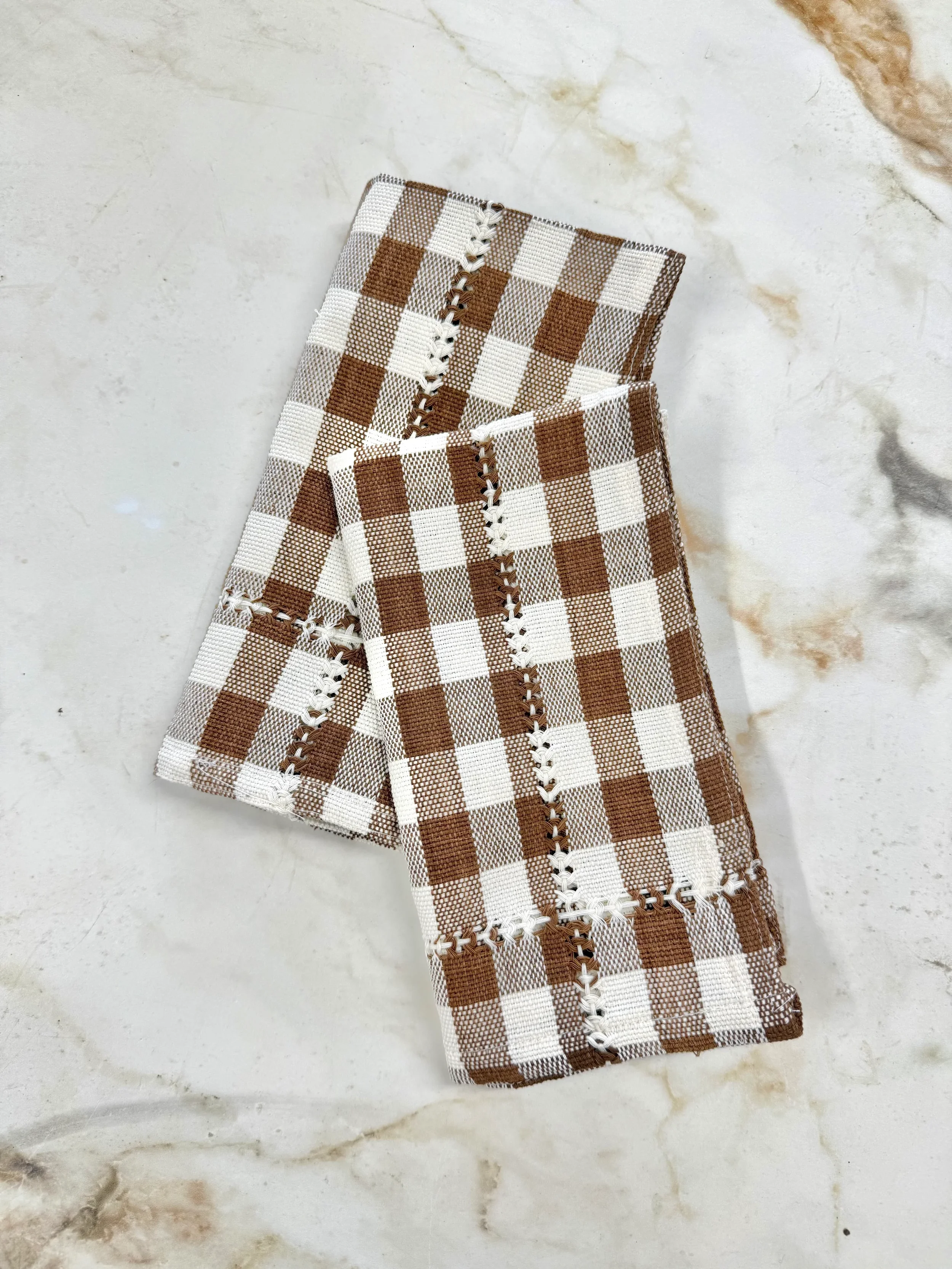 Hand-stitched Napkin in Espresso (Set of 2)