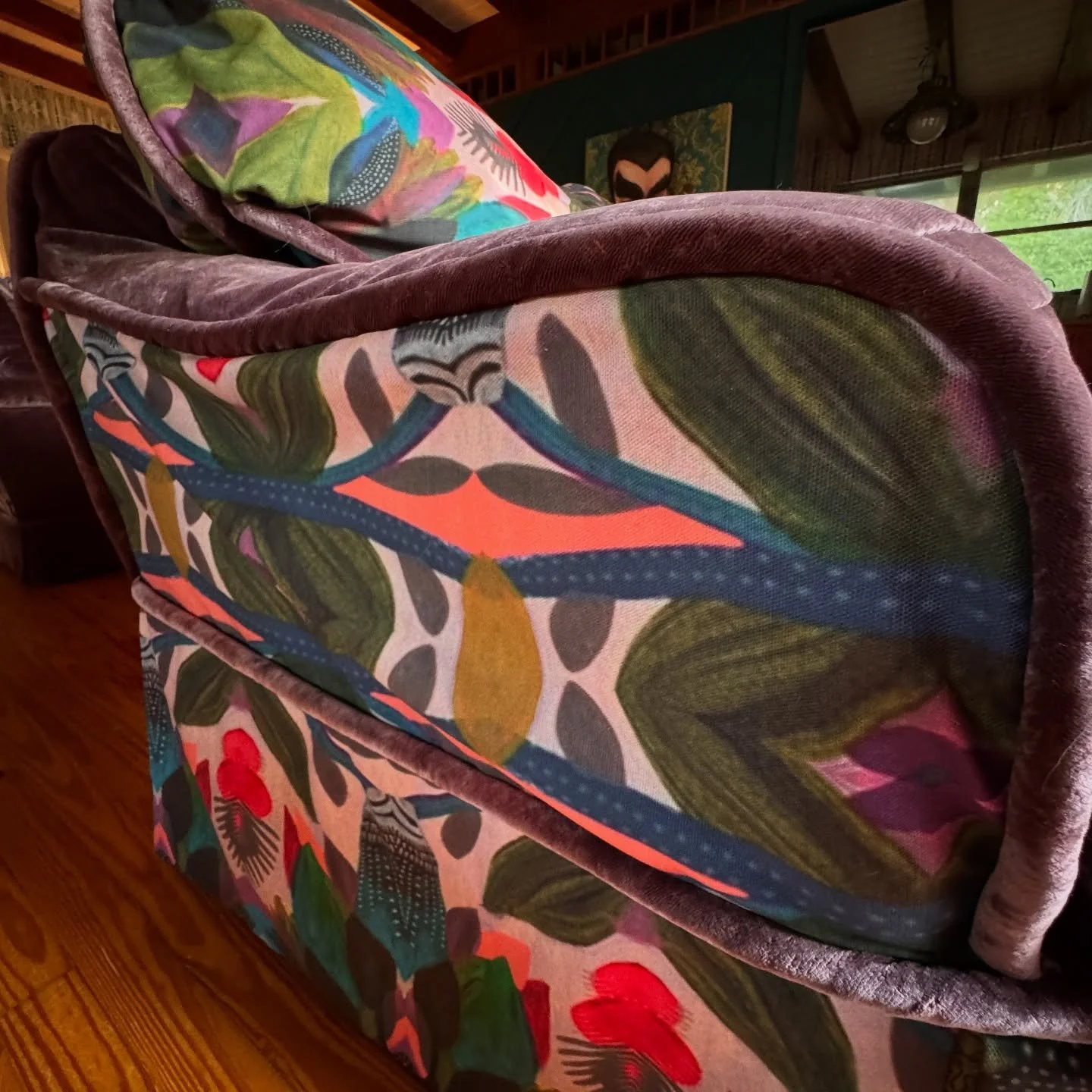 Custom Upholstery. Custom Wallpaper. Custom Fine Art Paintings. This project with @ldp.vero has been ongoing and so fun. This is a personal project she is doing for herself and her bold dreams are all starting to make sense together…. I am con