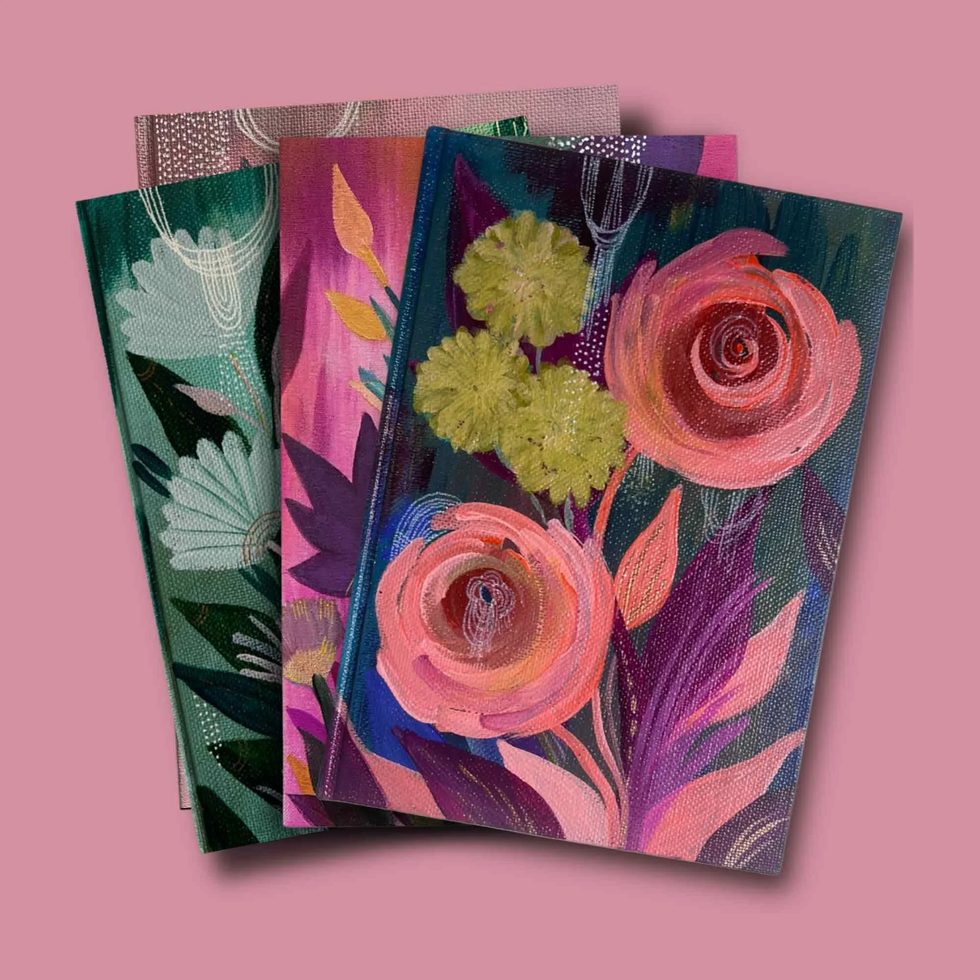 4 Pack of Original Hand-Painted Journals