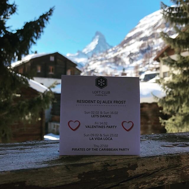 Upcoming residency gigs. If you&rsquo;re in #zermatt come and say hi! @uniquehotelpost @apresskibands #DJ #djlife #AlexFrostDJ #djresidency #Alps #Switzerland #Schweiz #Suisse #snowboarding #awesome #apresskibands
