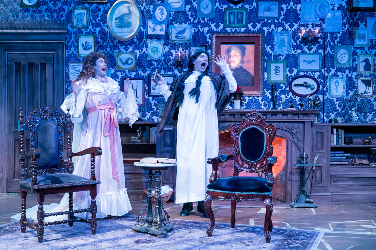 haas as jane twisden in triad stage's production of the mystery of irma vep with allen e. read. photo credit: vanderveen photography