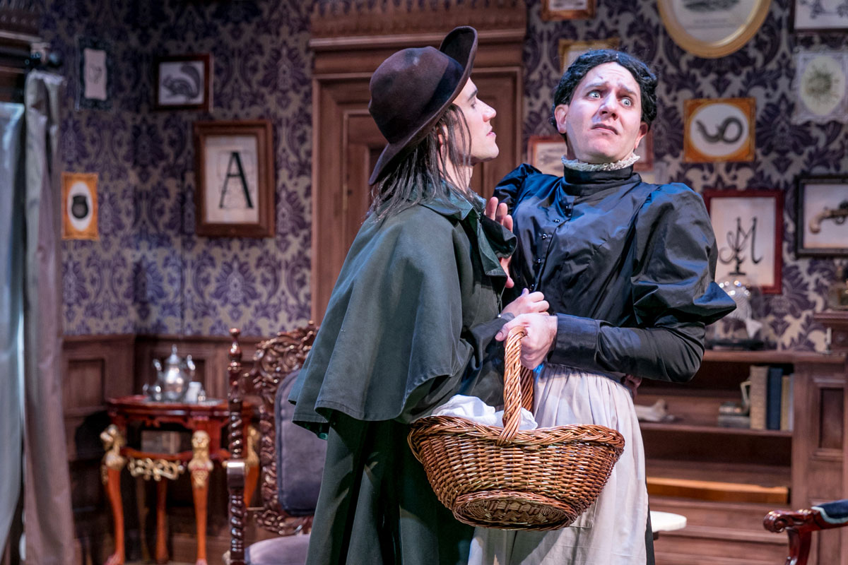haas as jane twisden in triad stage's production of the mystery of irma vep with allen e. read. photo credit: vanderveen photography