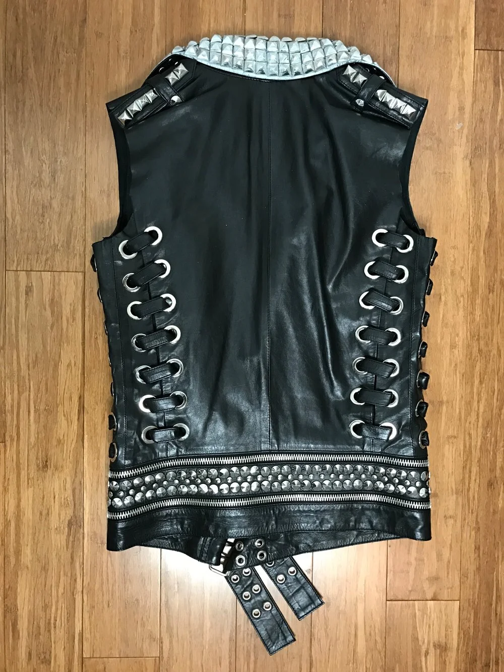 EXTREMELY RARE Balmain Studded Leather Runway Vest — Olori Swank