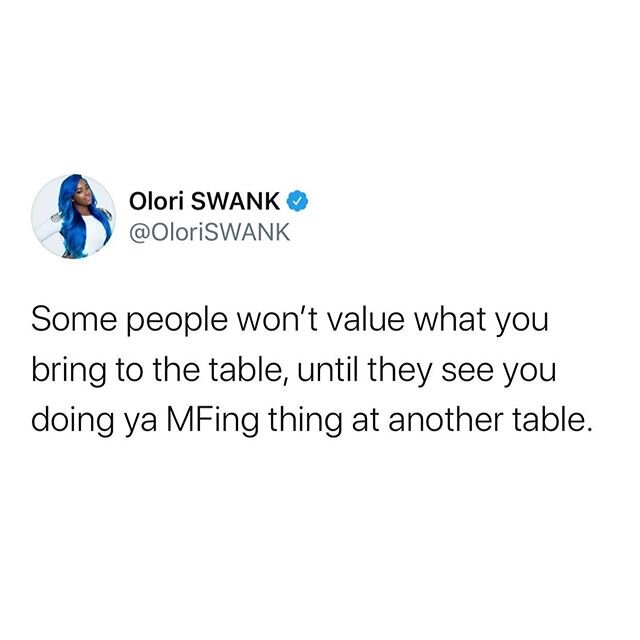 ....&amp; don&rsquo;t let it be ya own table. 🤯