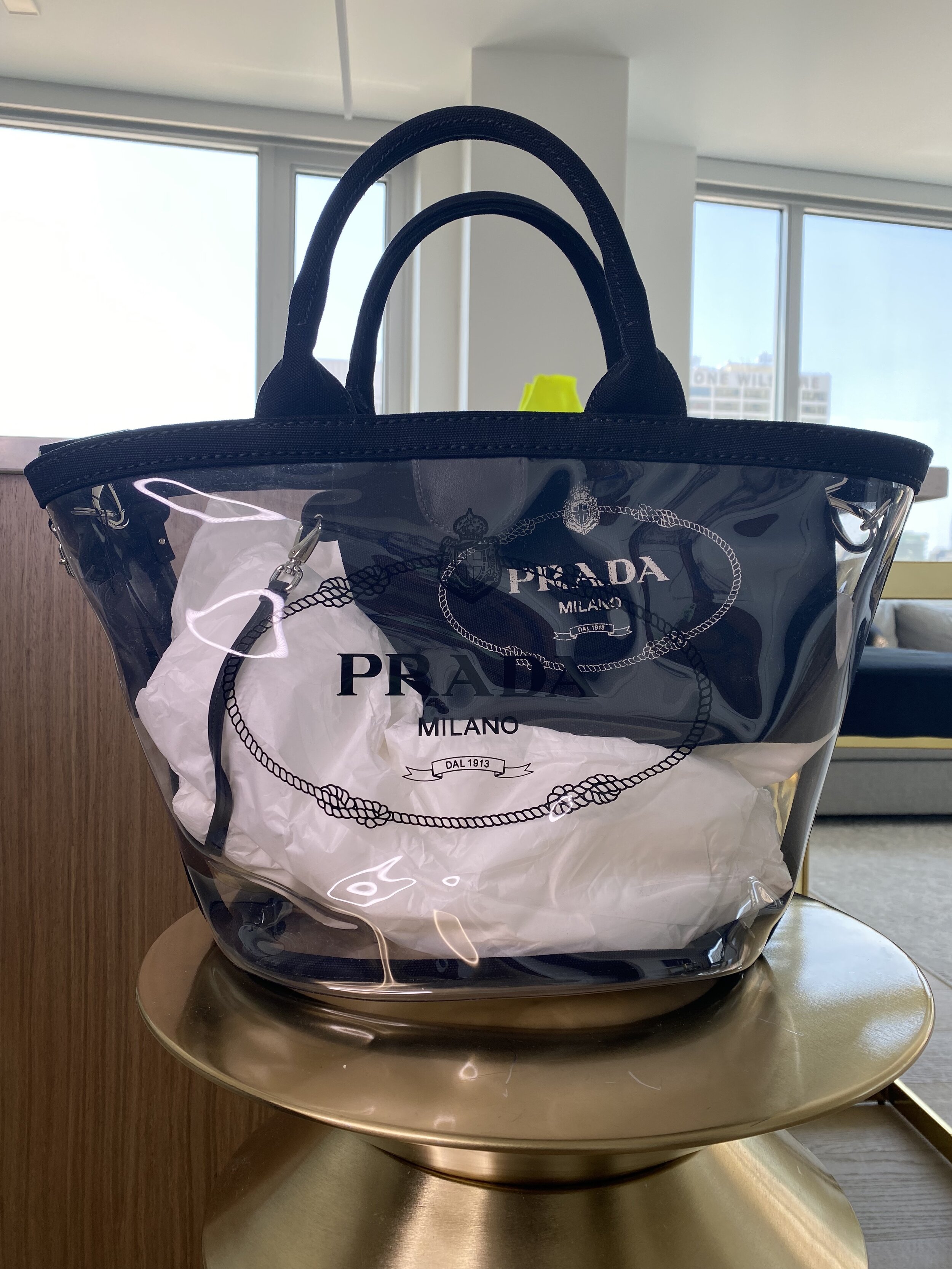 Prada PVC Logo Tote - Black (Large)