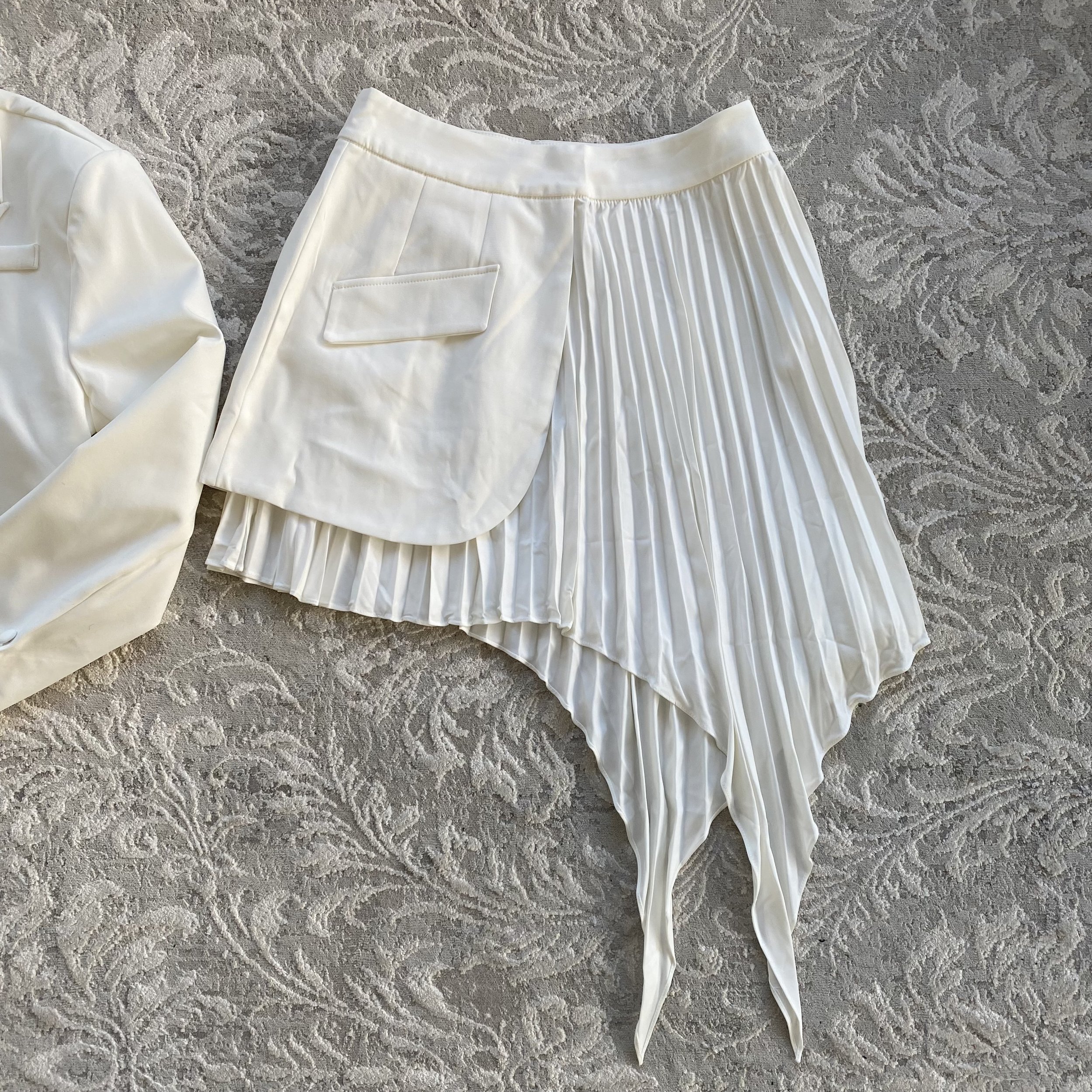 Asymmetrical Pleated Skirt - Size XL