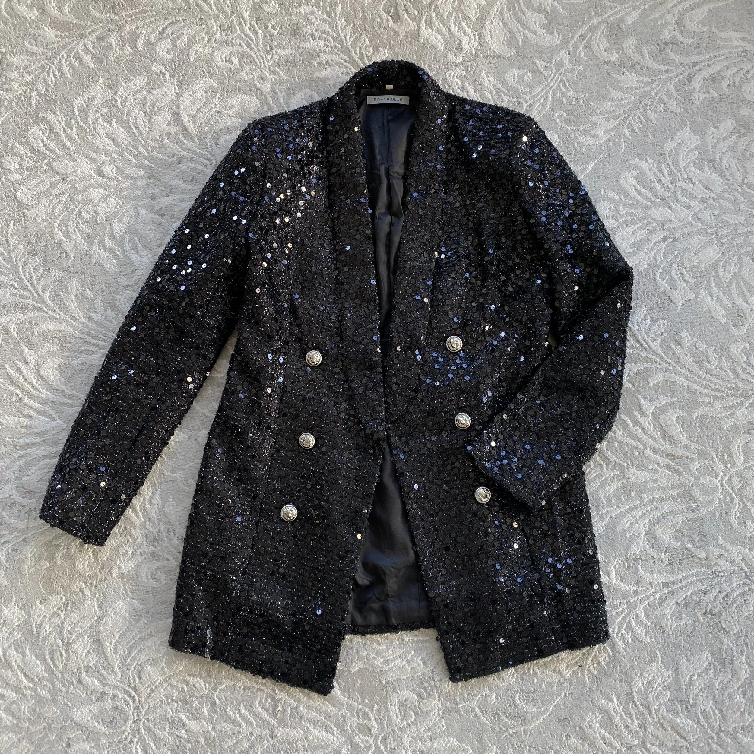 Black Sequin Blazer - Size XL