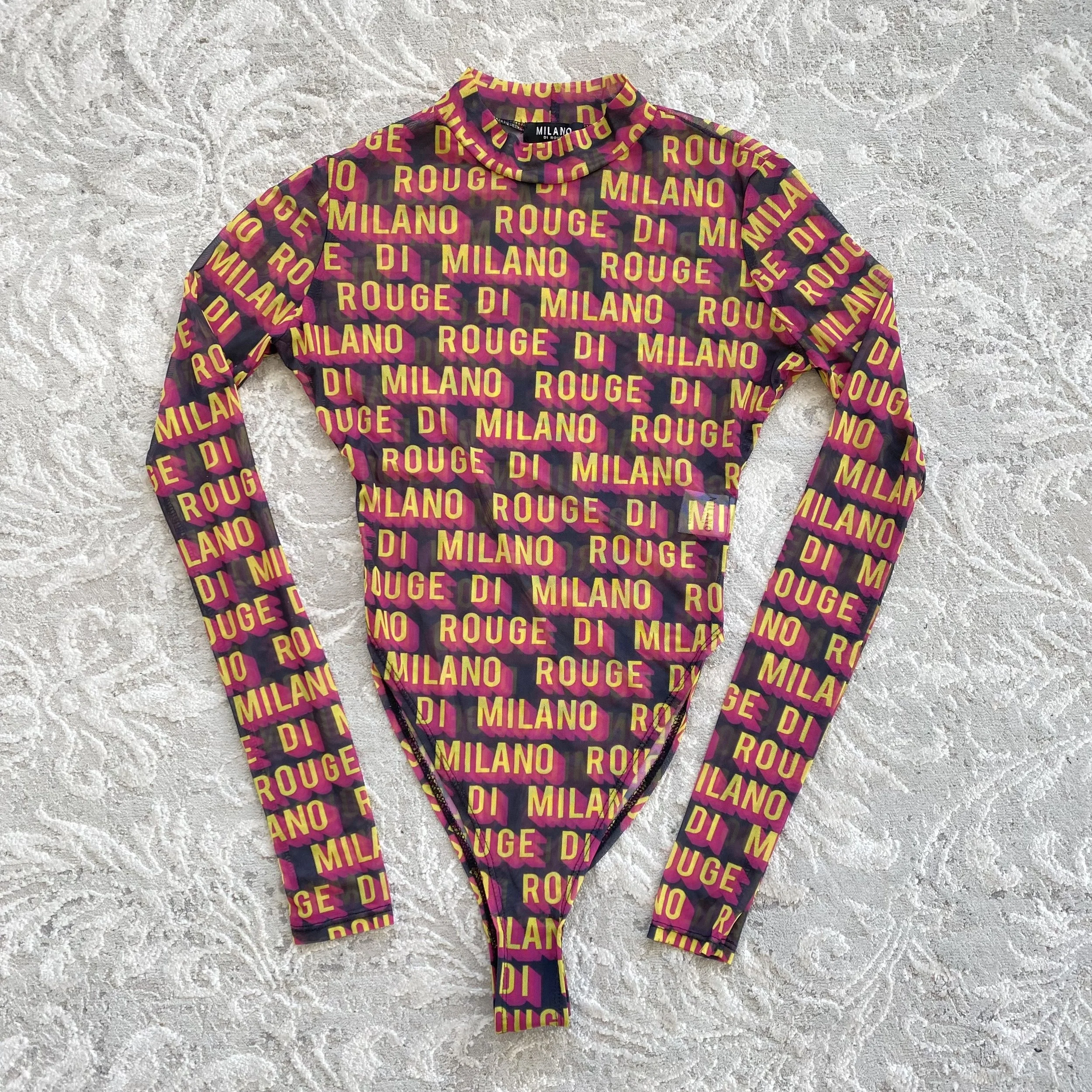 Milano Di Rouge Mesh Bodysuit - Size XS