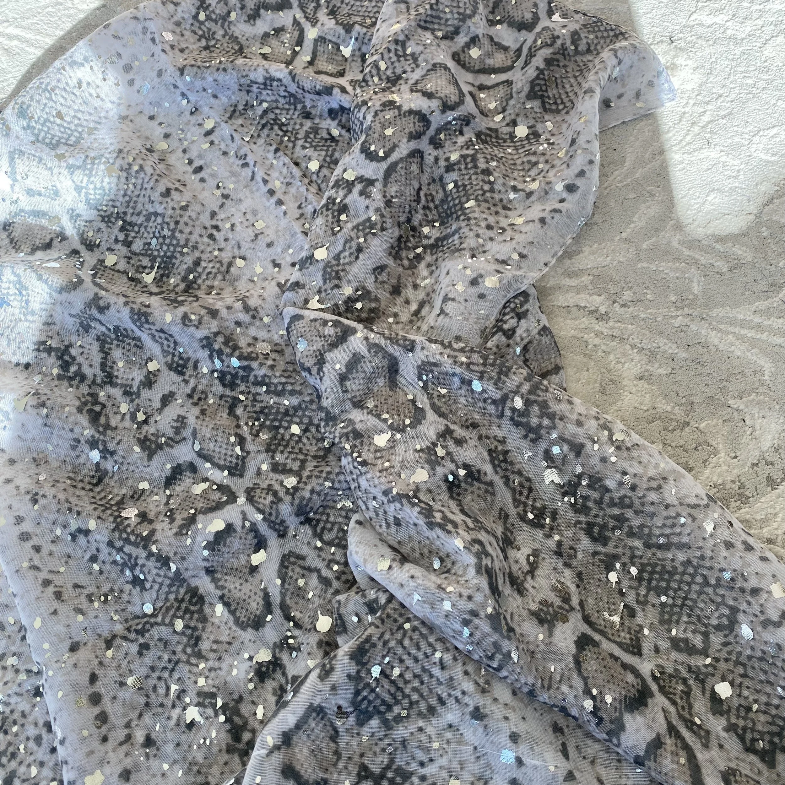 Silver Speck Snakeskin Scarf