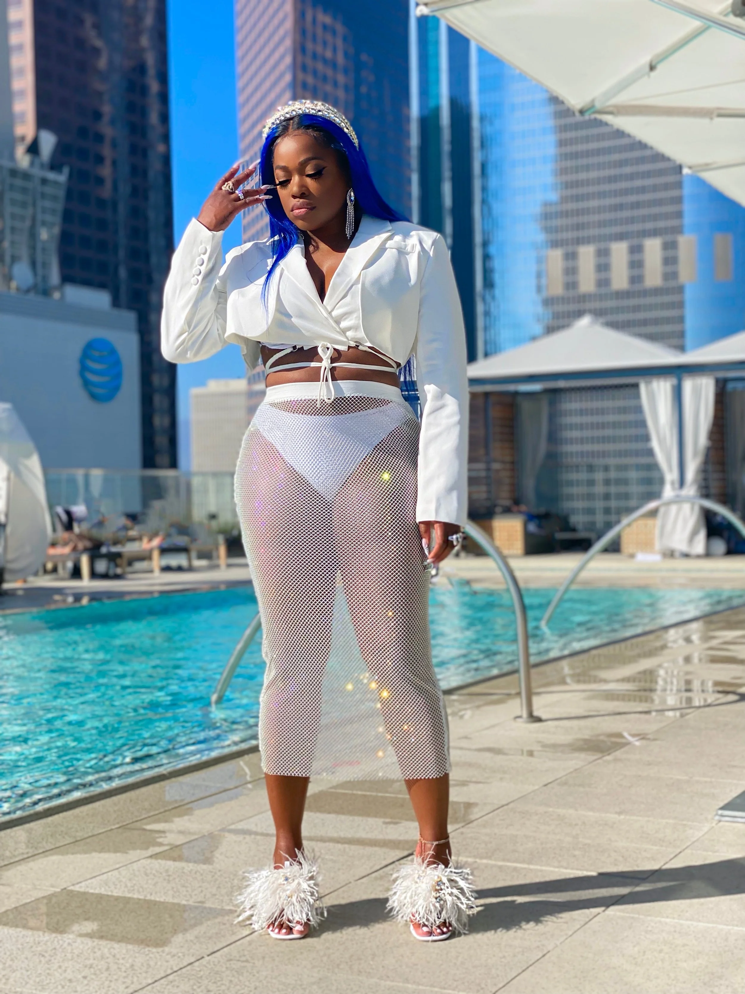 Sparkle Mesh Skirt With Matching Bikini Top - Multiple Sizes