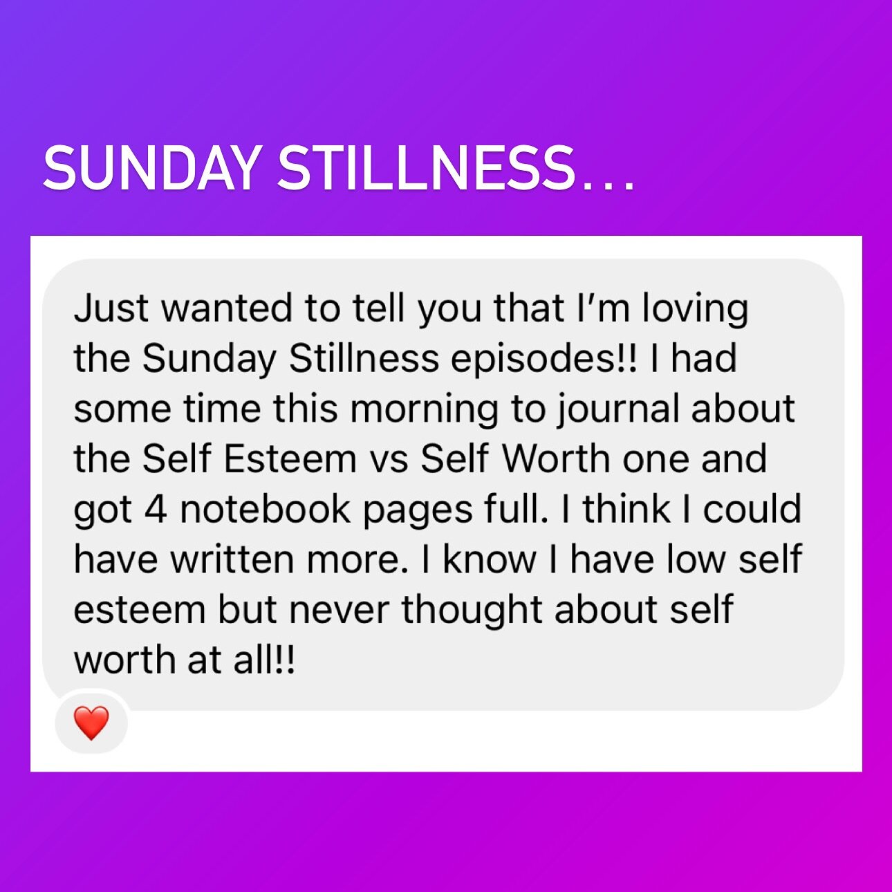 I am having so much fun creating the new Sunday Stillness episodes. Short little weekend episodes focused on one thought or idea for you to ponder throughout the week. 

And I&rsquo;m getting a lot of messages that you&rsquo;re enjoying them, too! Th