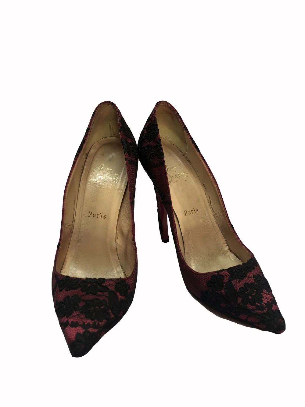 Louboutin Pink Lace Pumps