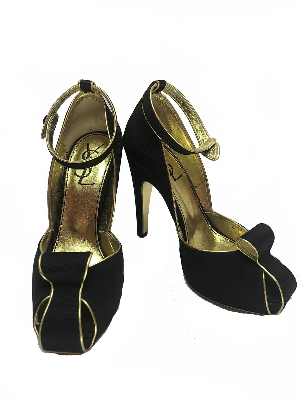 black gold pumps